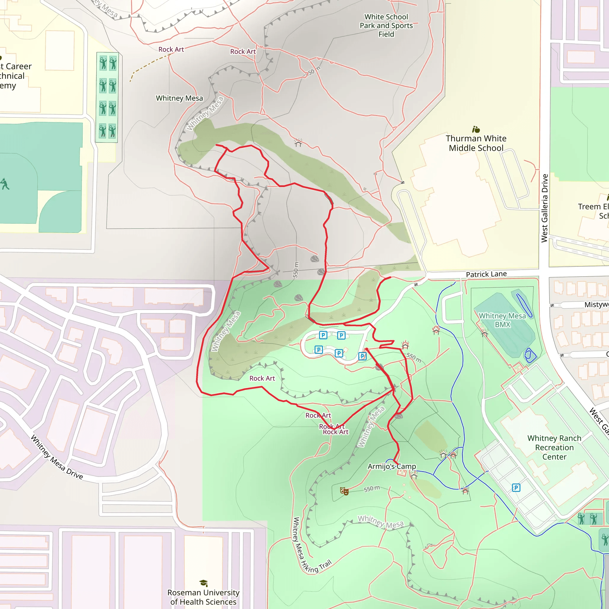 Near Whitney Mesa Loop mobile static map