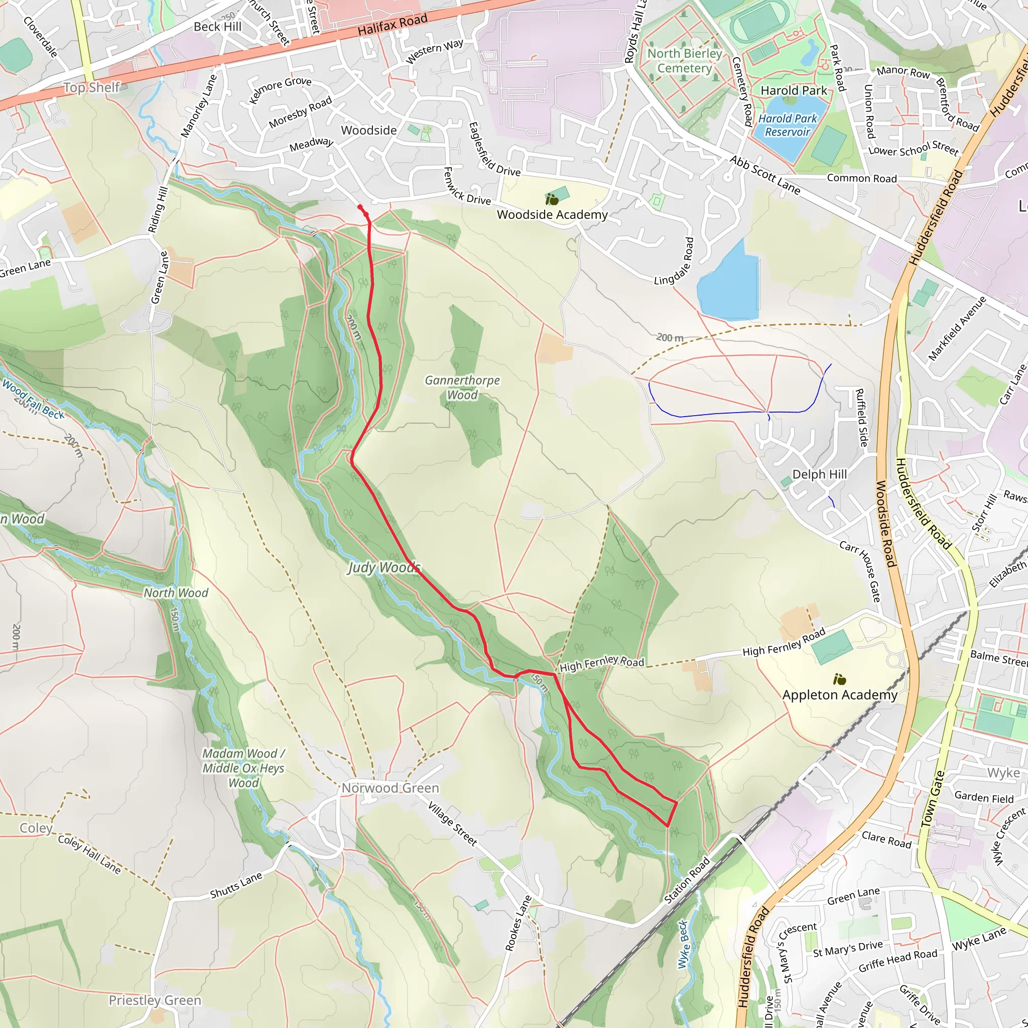 Judy Woods and Low Wood mobile static map