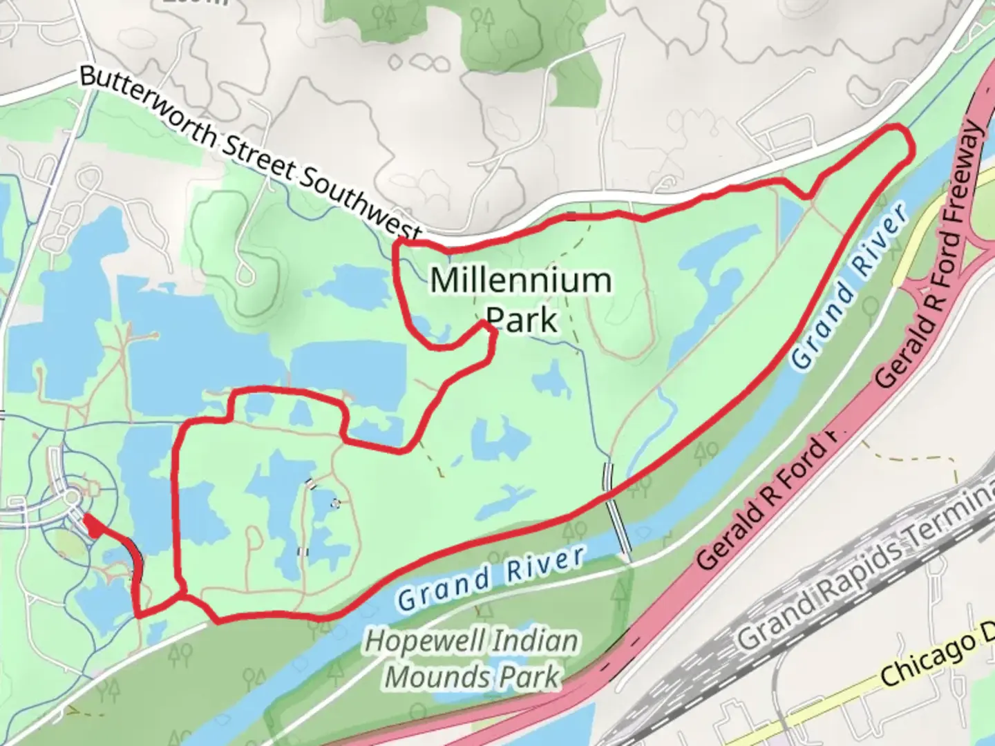 An image depicting the trail The Universal Boardwalk, South Standale Trail and Kent Trails and its surrounding area.