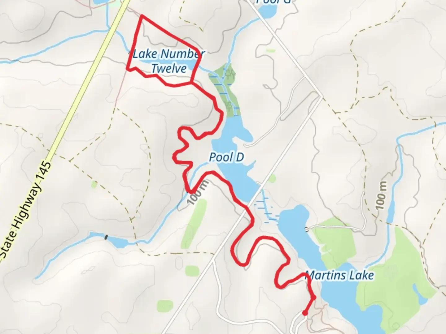 An image depicting the trail Lake Number 12 Loop via Tates Trail and its surrounding area.