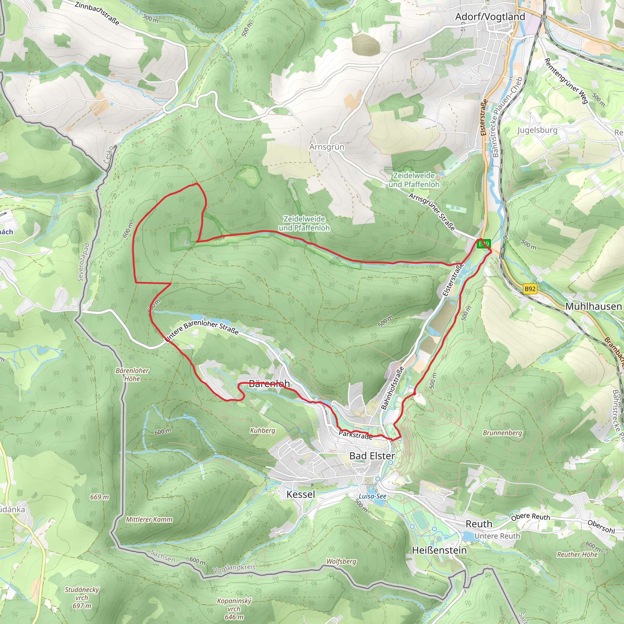 Bahnhofsweg, Wiesenweg and Ringweg Loop mobile static map