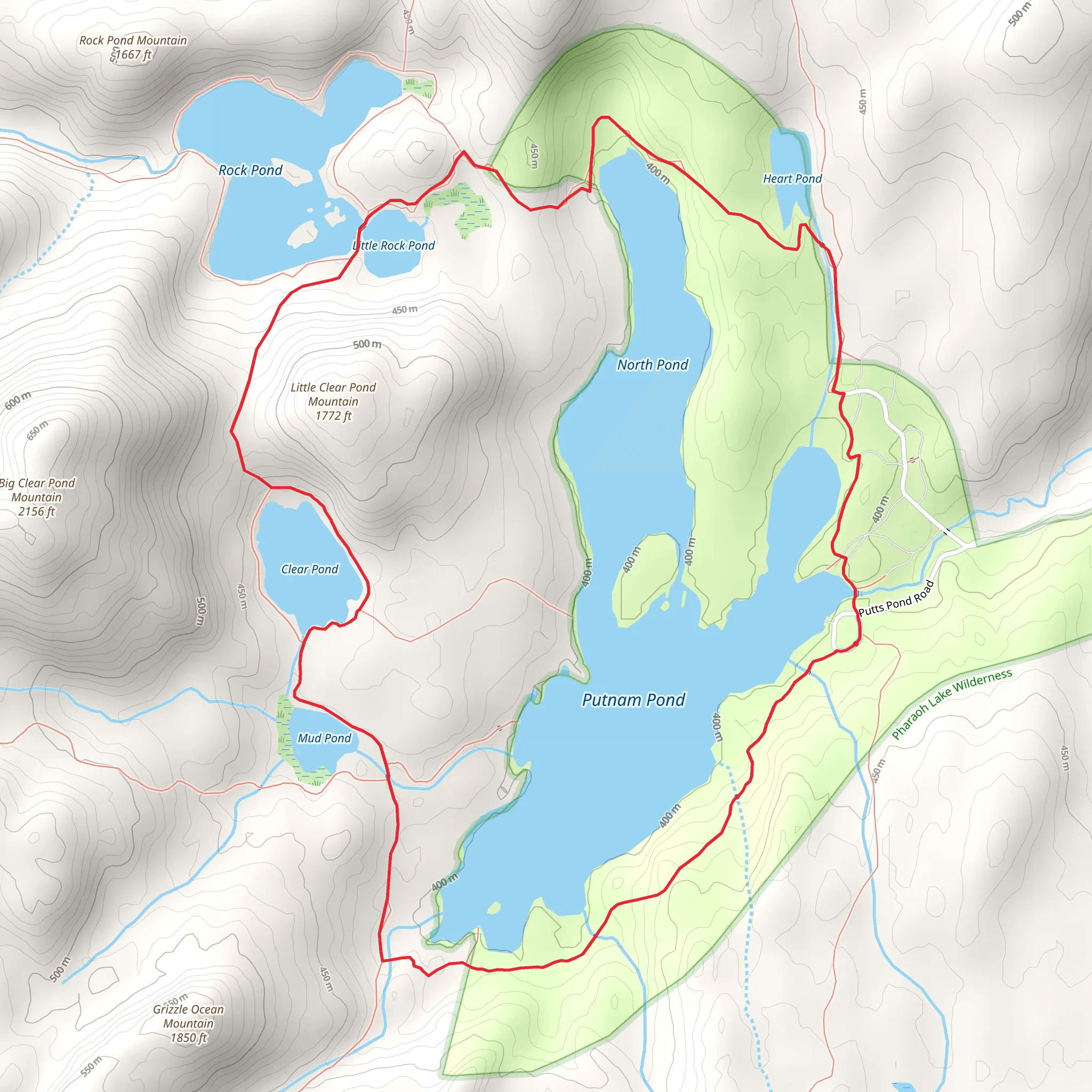 Clear Pond Trail mobile static map