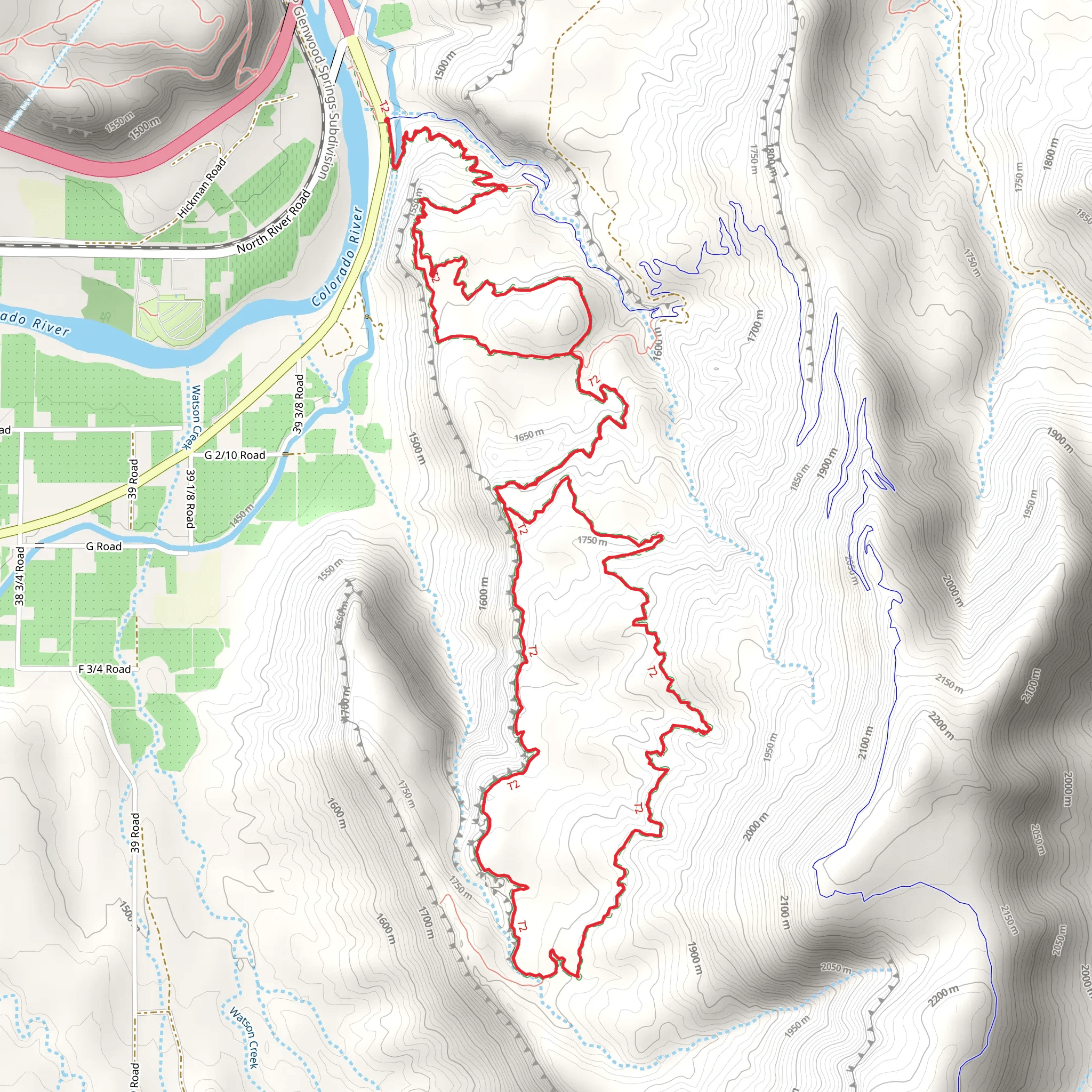 Palisade Rim Upper and Lower Loop Trail mobile static map