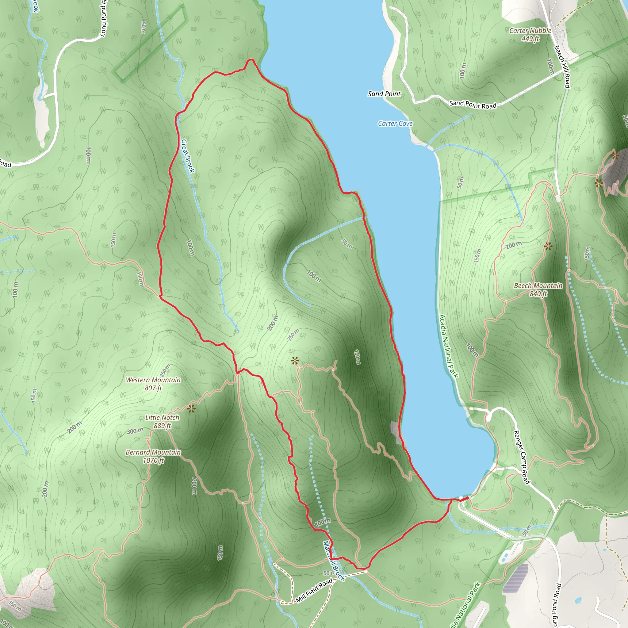 Mansell Mountain Loop via Great Notch Trail mobile static map