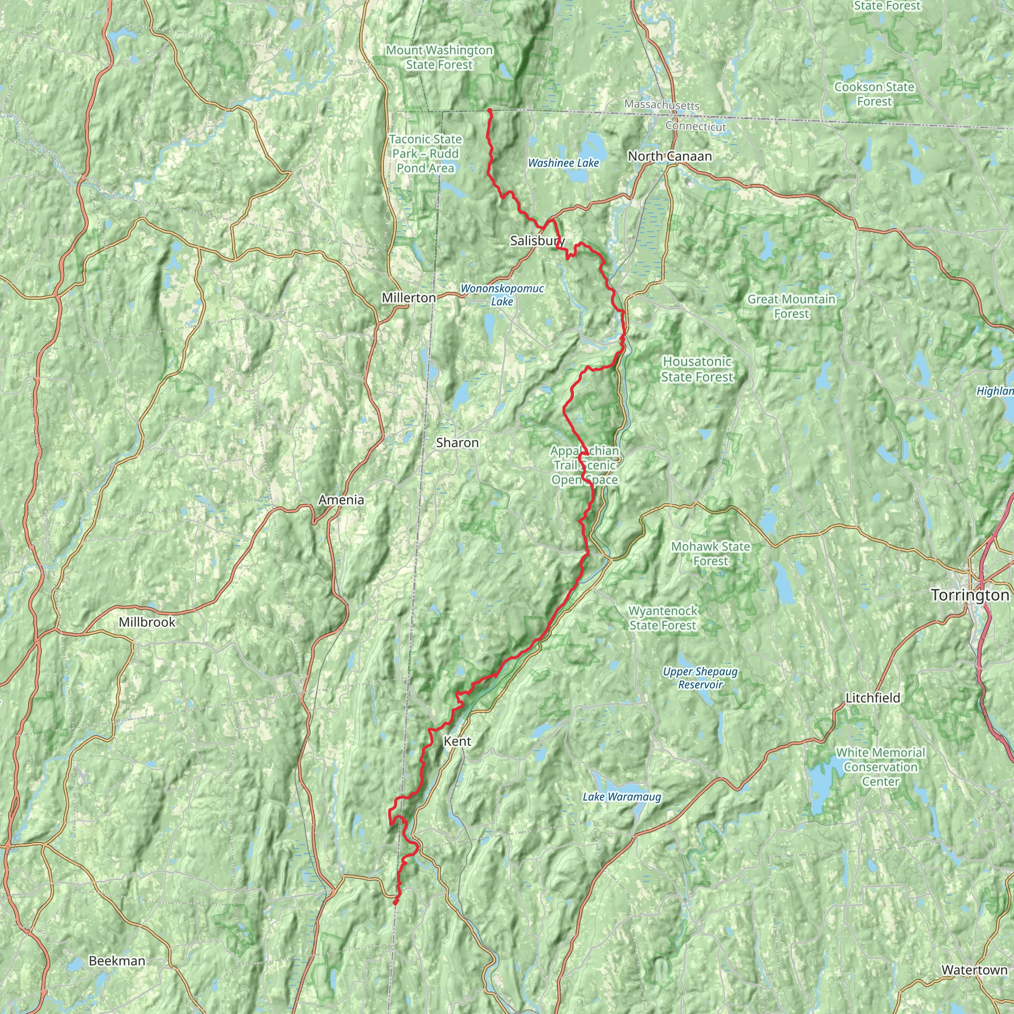 Appalachian Trail - Connecticut mobile static map