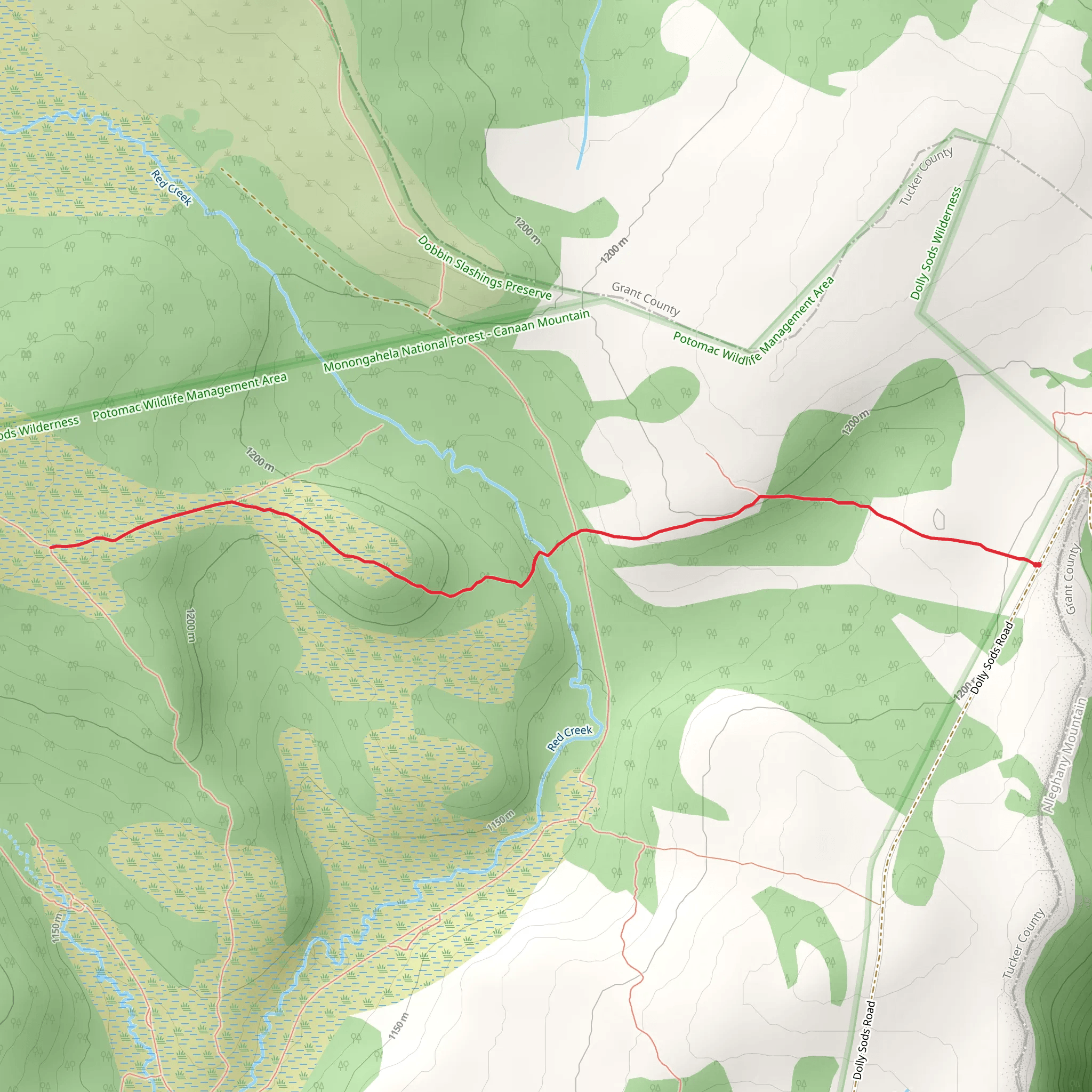 Bear Rock Trail mobile static map