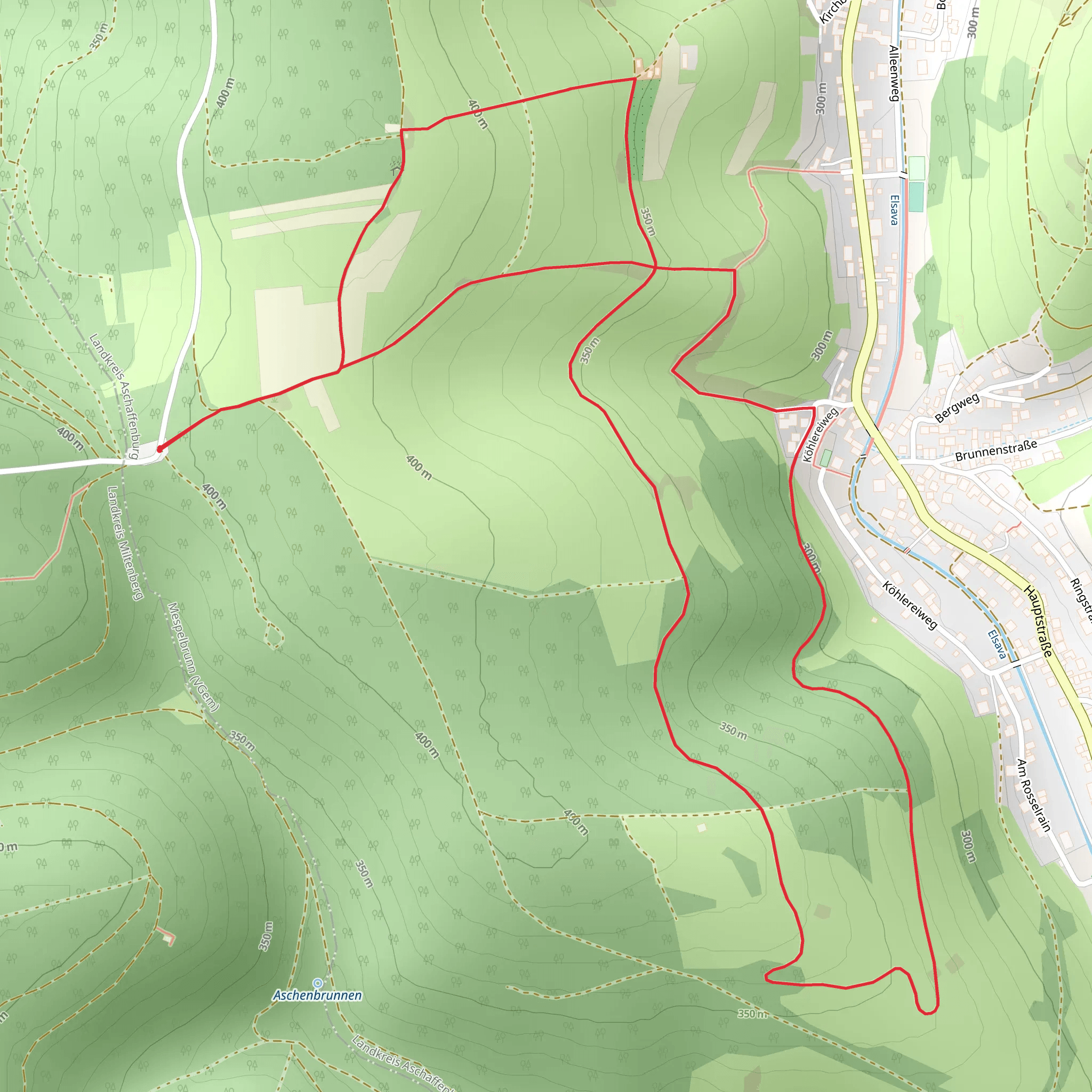Ortswanderweg Mespelbrunn Loop mobile static map