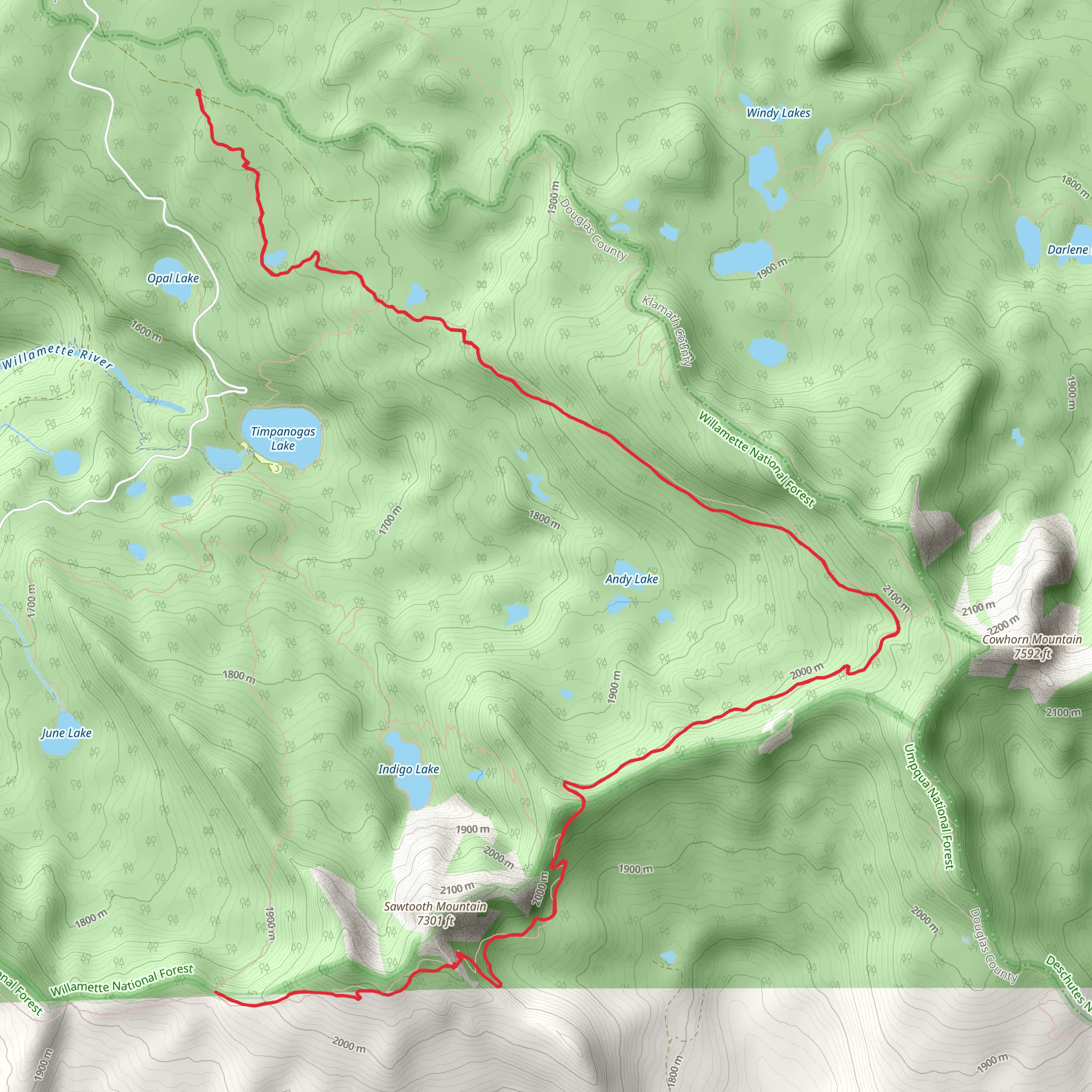 Windy Pass Trail mobile static map
