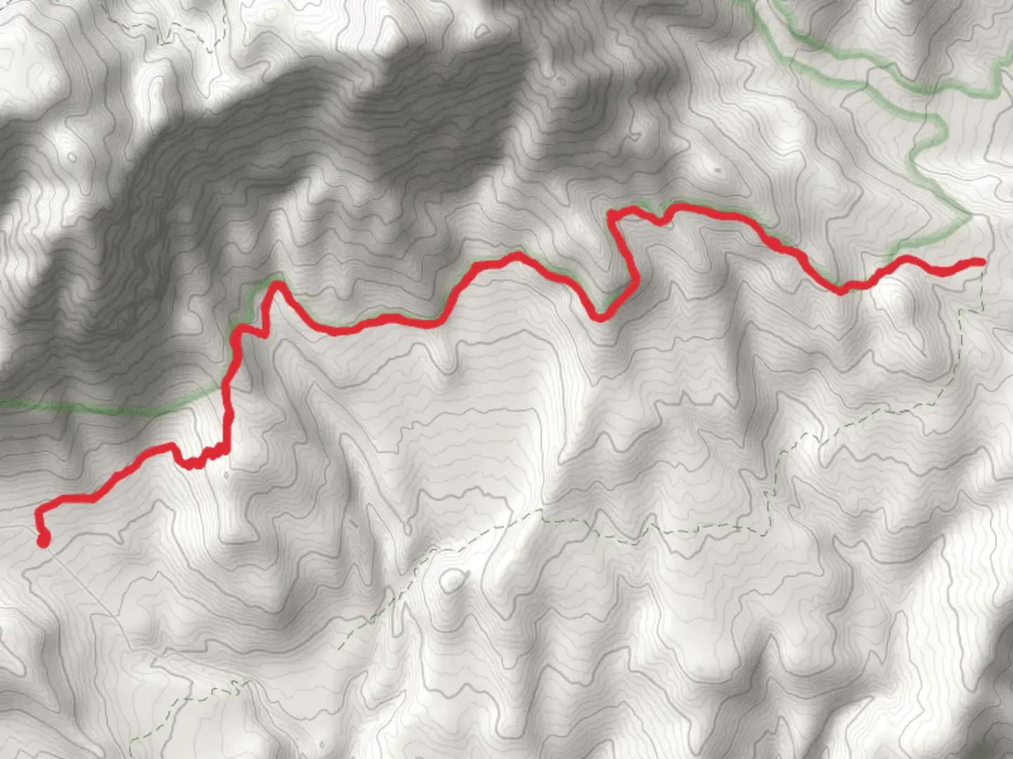 An image depicting the trail Highline Trail Out and Back and its surrounding area.