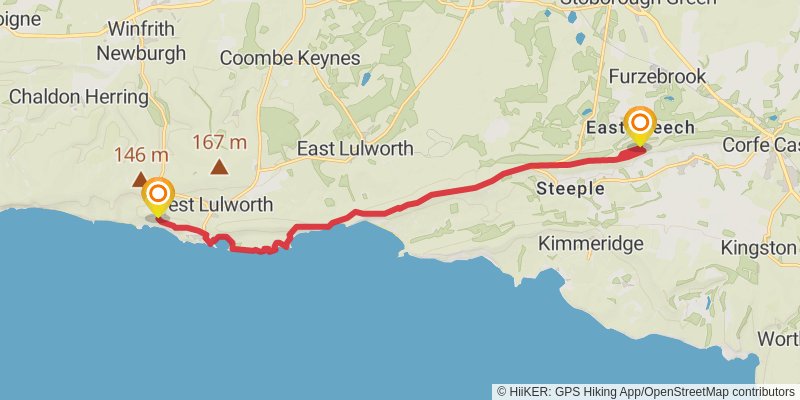 Weymouth to Newham Walk stage 2 Map