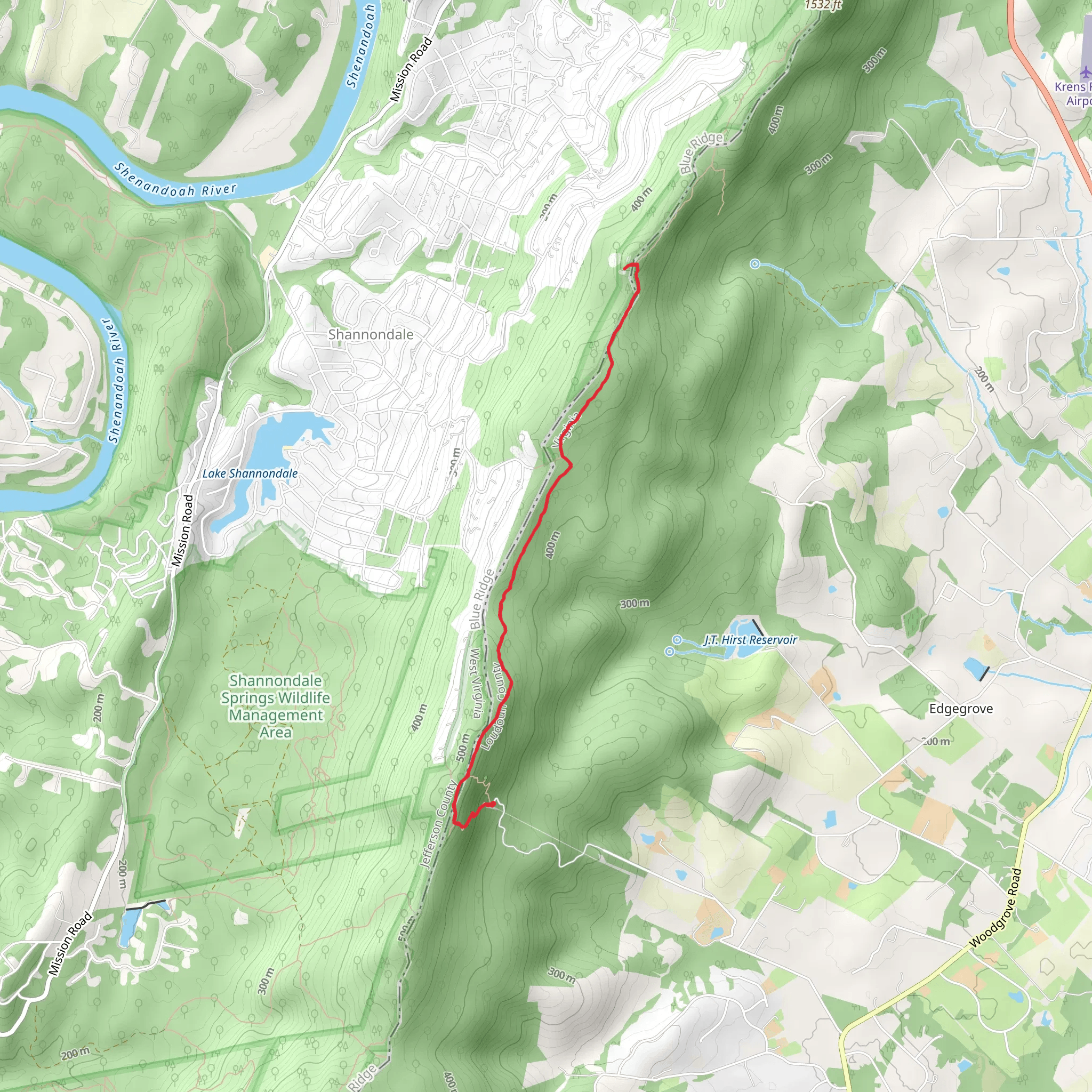 Appalachian Trail from Appalachian Trail Road mobile static map