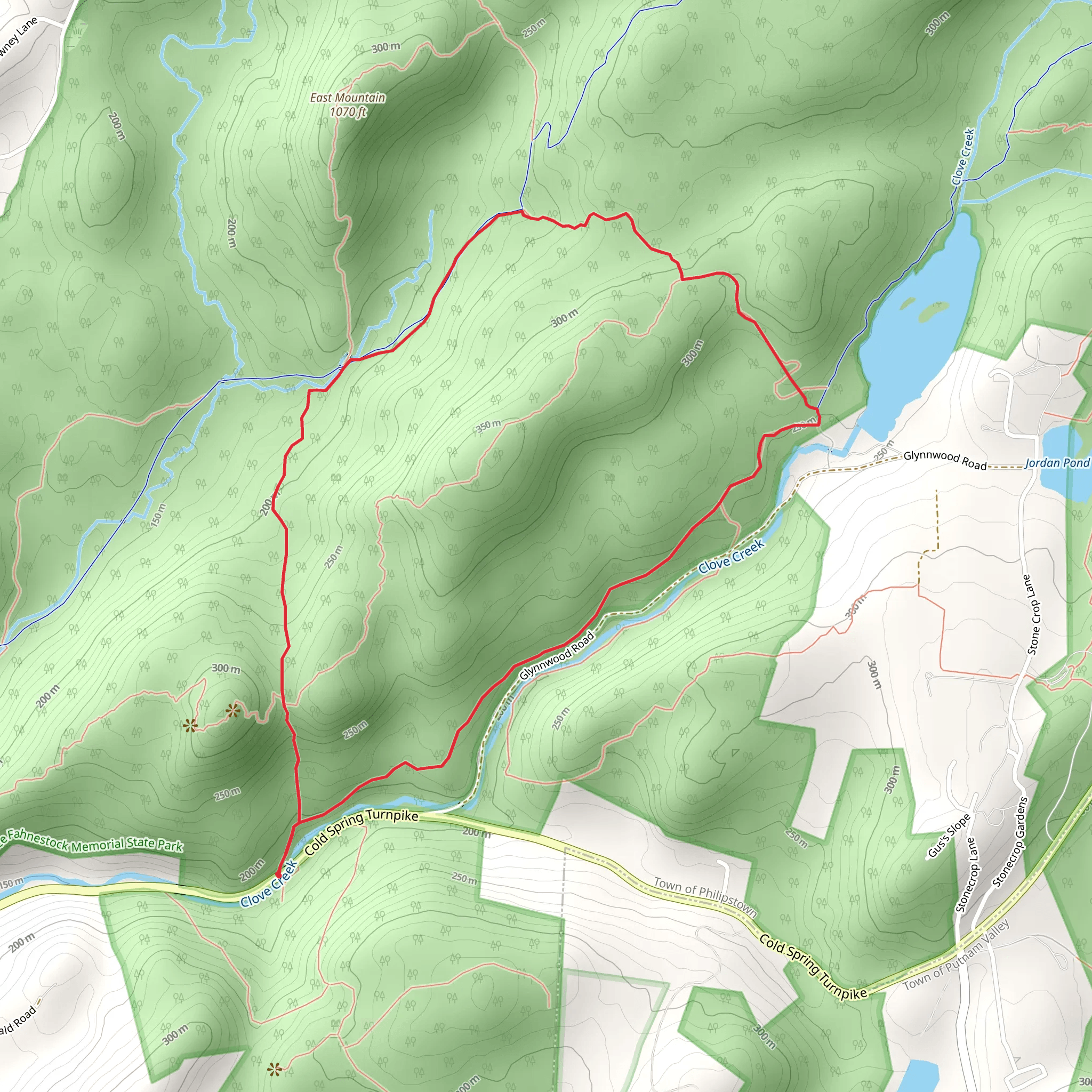 School Mountain Trail and Fahnestock Trail Loop mobile static map