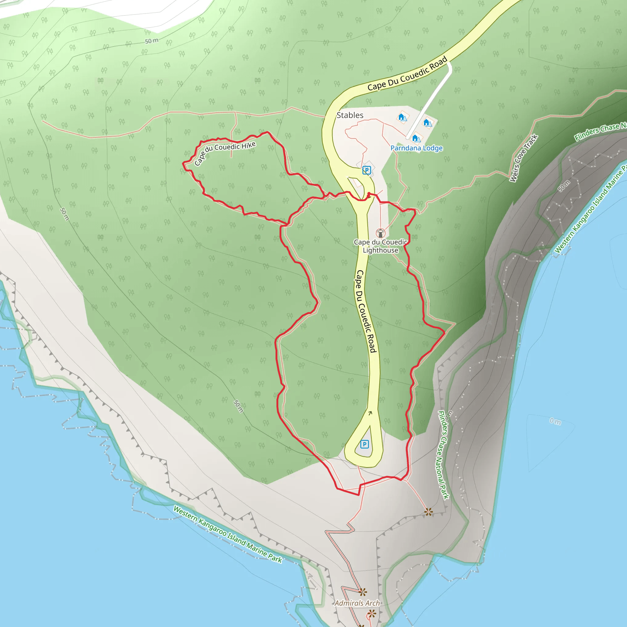 Cape du Couedic Walk mobile static map