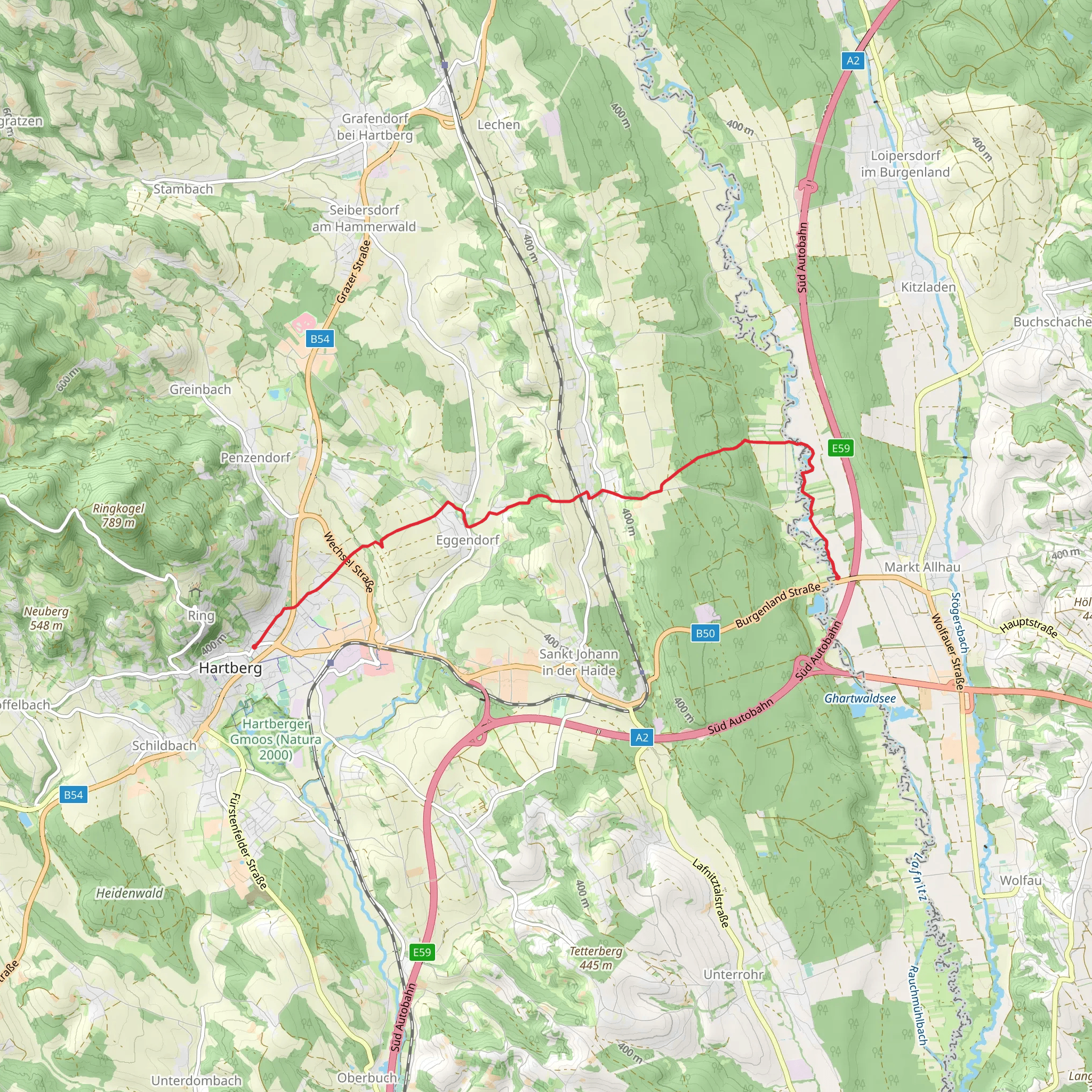 Hartberg - Eggendorf - Lungitz - Lafnitztal mobile static map