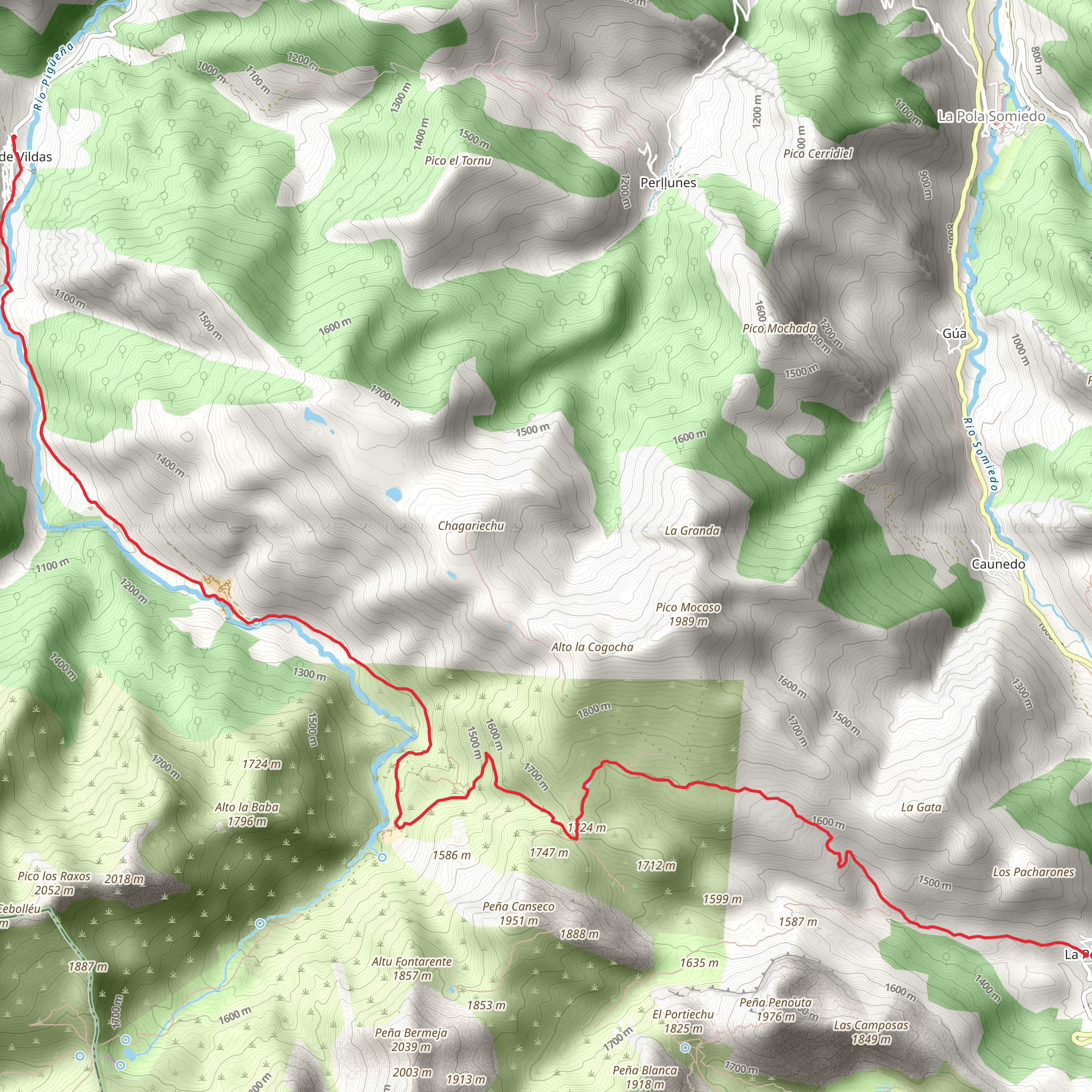 Route La Peral - Villar de Vildas mobile static map
