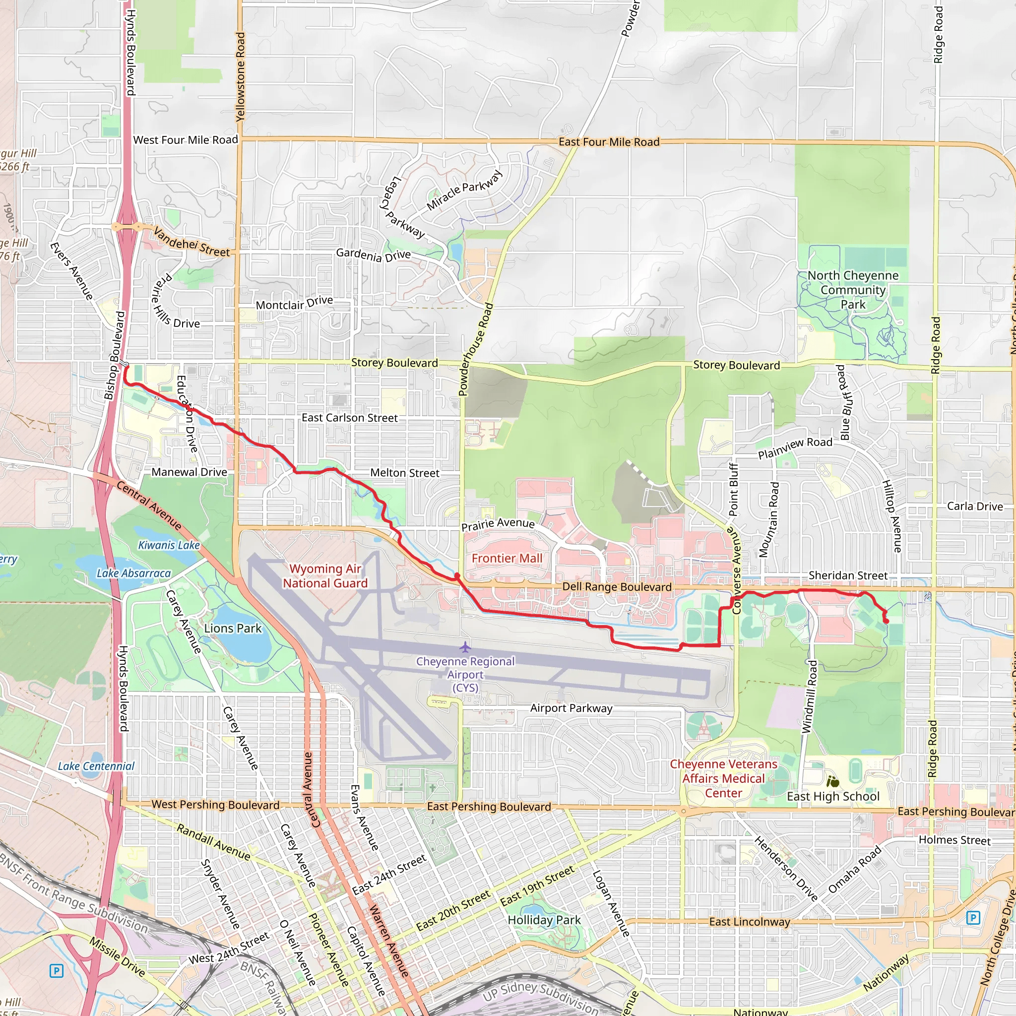 Dry Creek Greenway - Cahill Park mobile static map