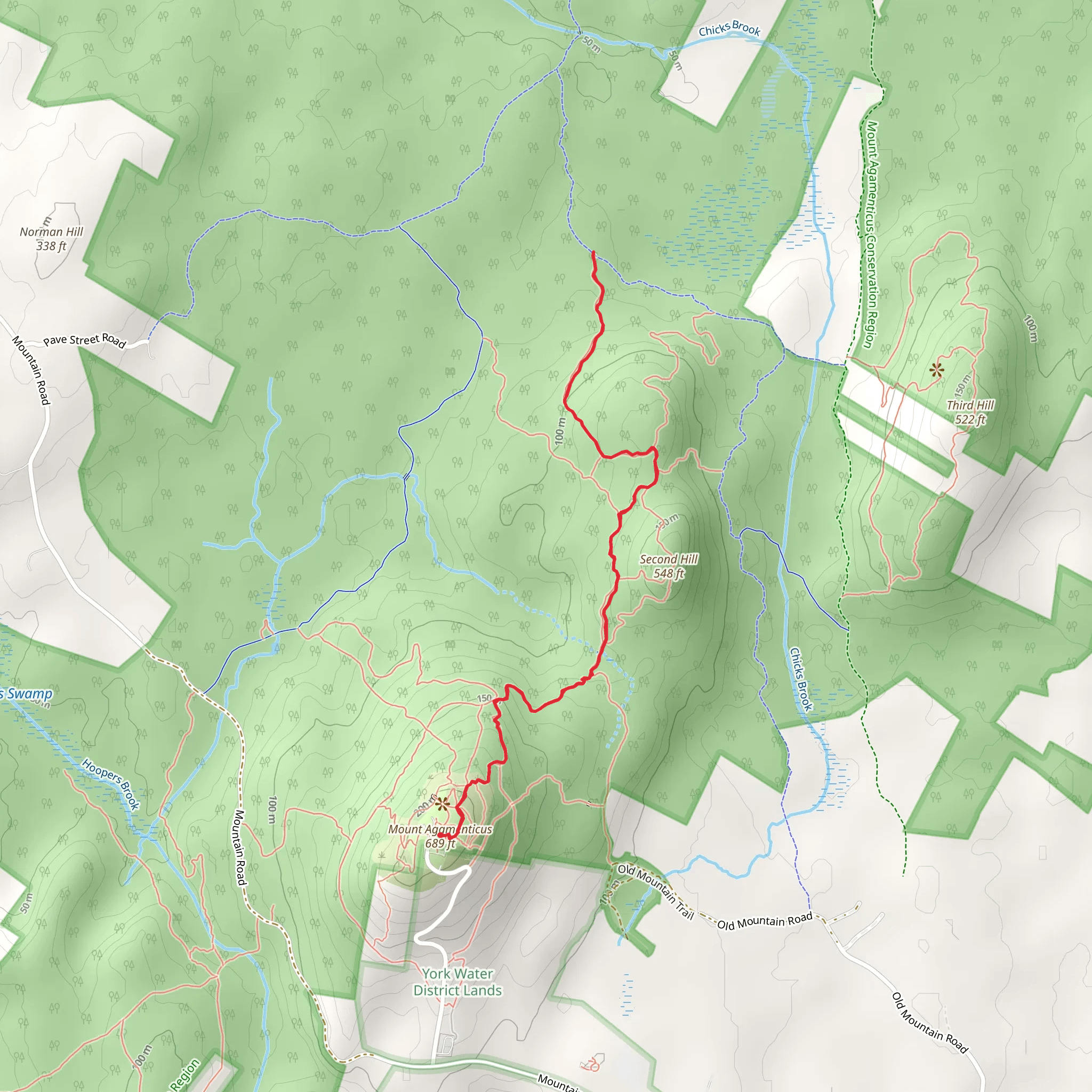 Porcupine Trail via Second Hill mobile static map