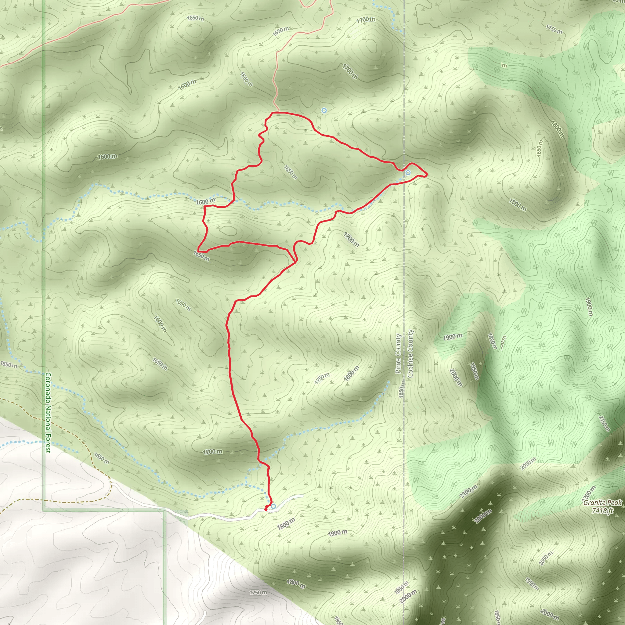 Death Trap Trail via Wild Cow Trail mobile static map