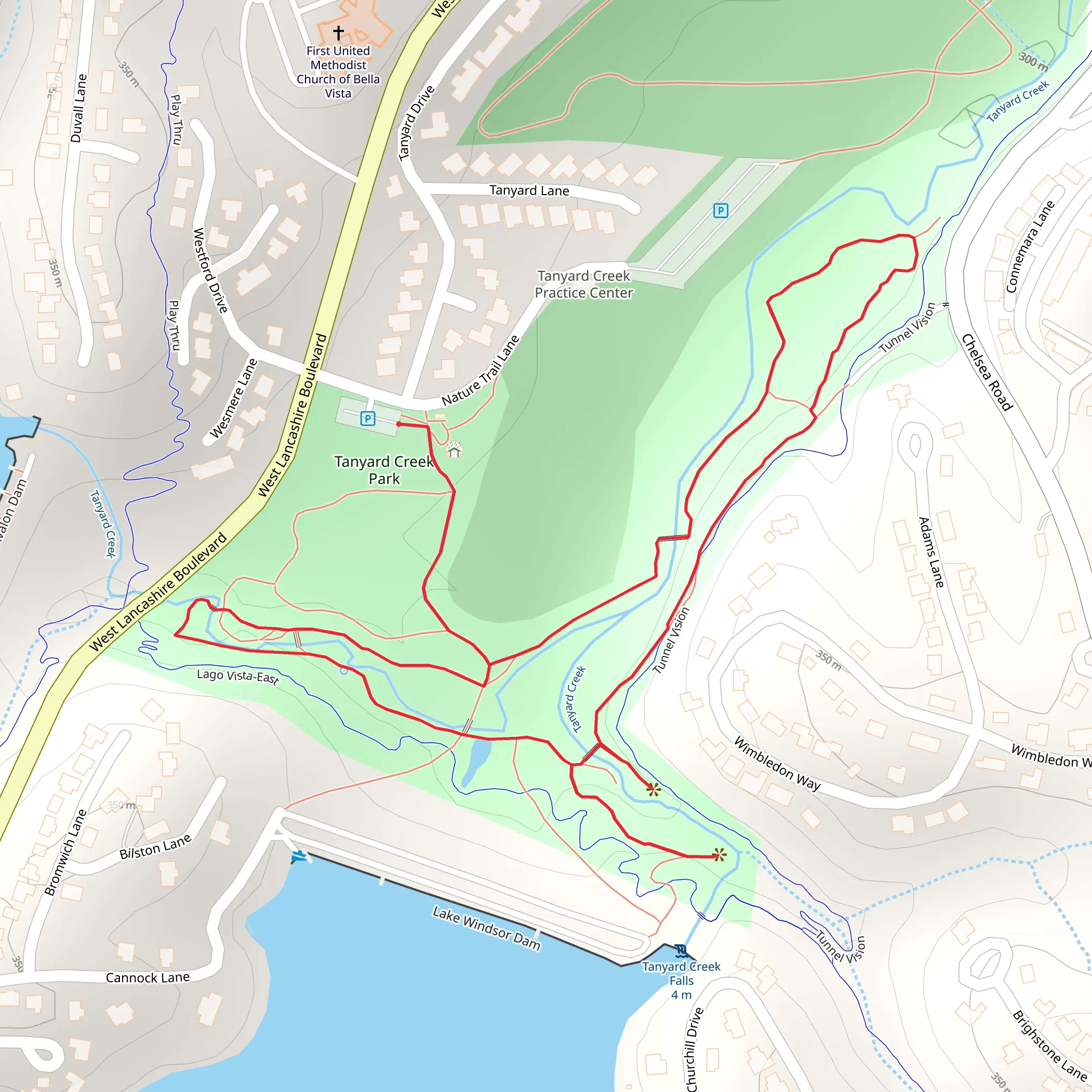 Tanyard Creek Park Loop mobile static map