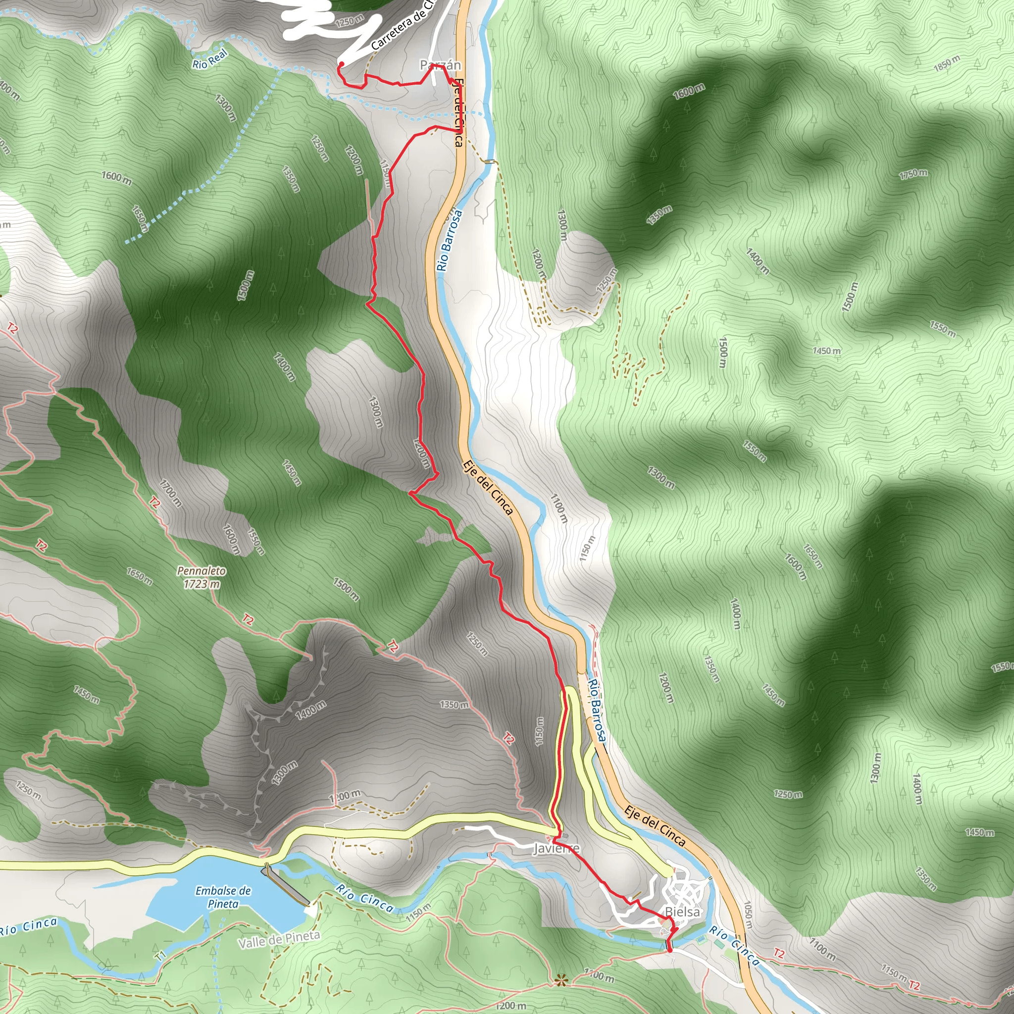 Bielsa - GR® 11 PR HU 189 mobile static map