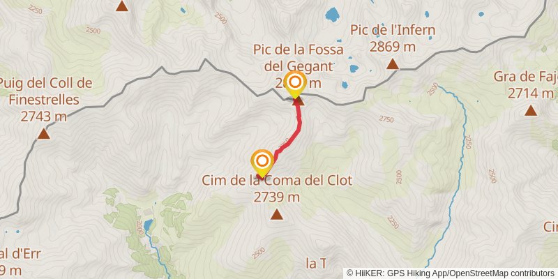 Haute Randonnée Pyrénéenne spur 4 Map