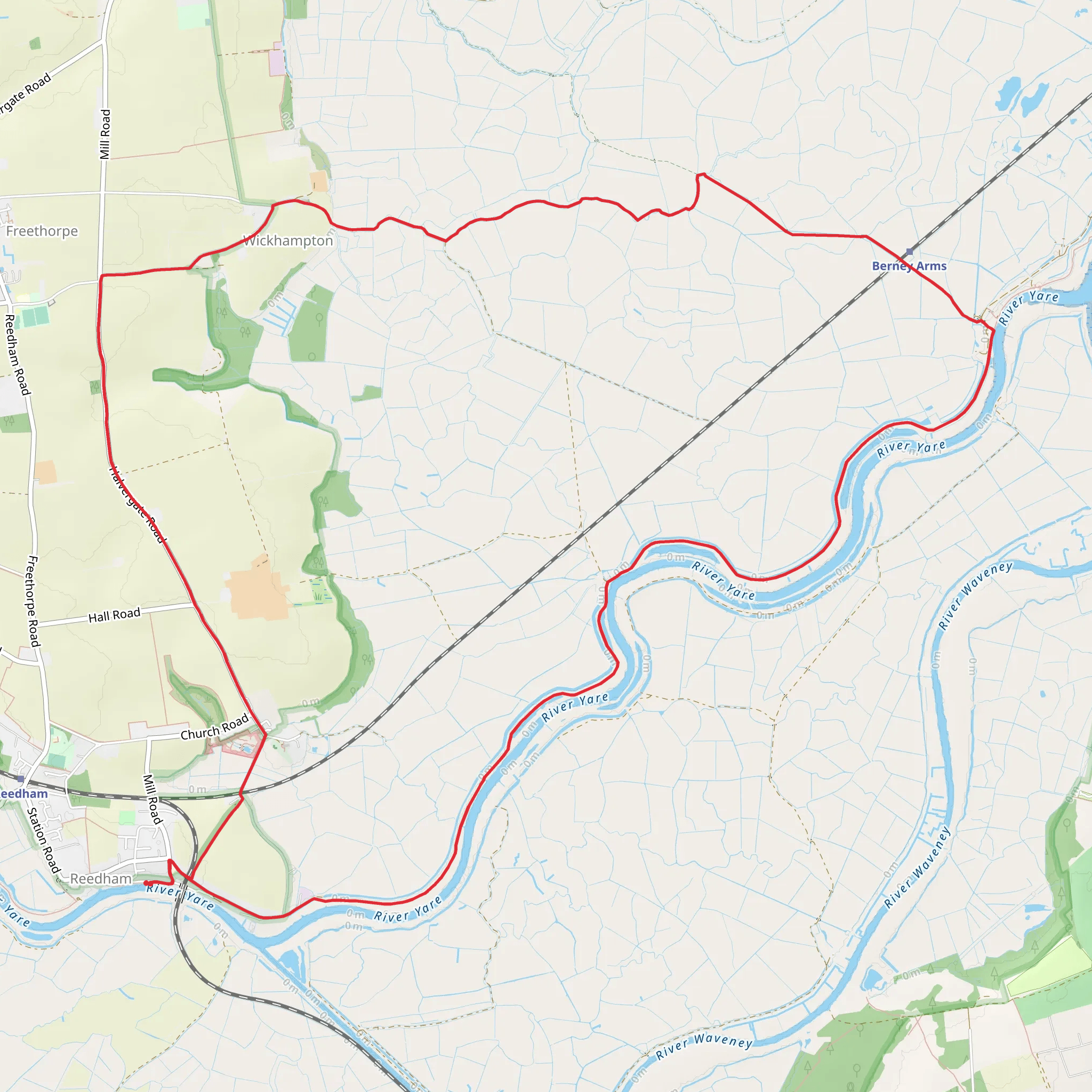 Polkey's Mill via Wherryman's Way mobile static map