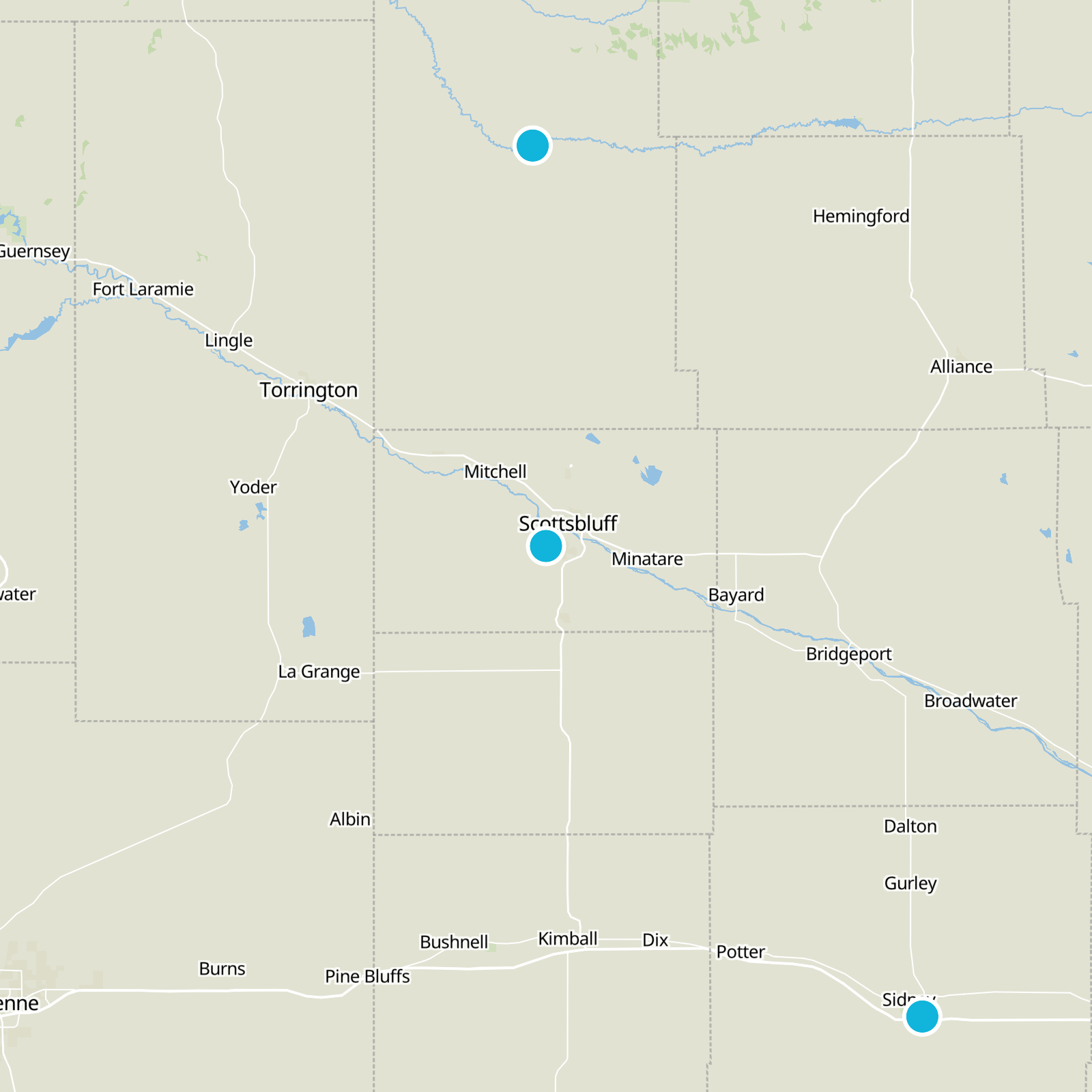 Scotts Bluff County Static Map