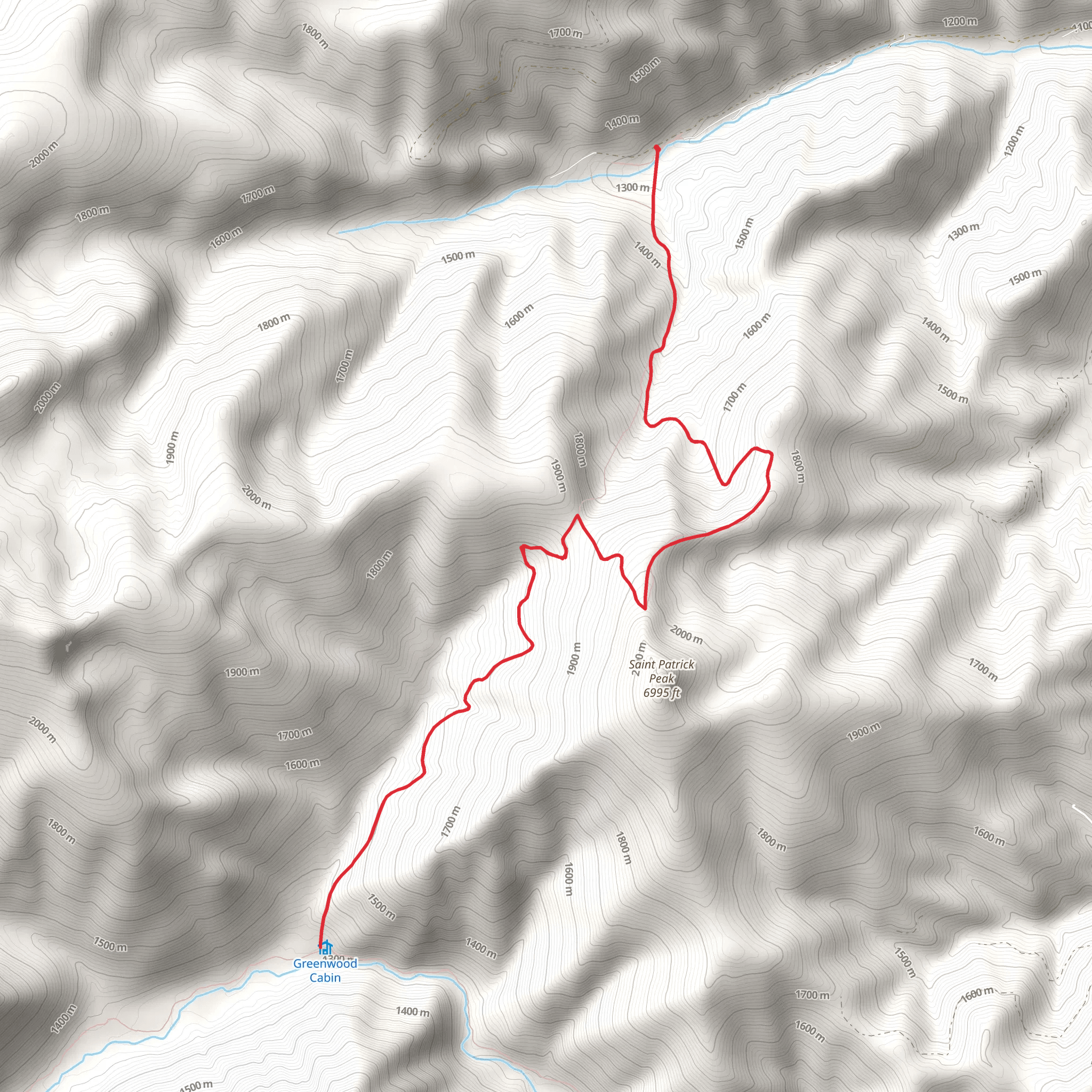 Saint Patrick Peak Trail mobile static map