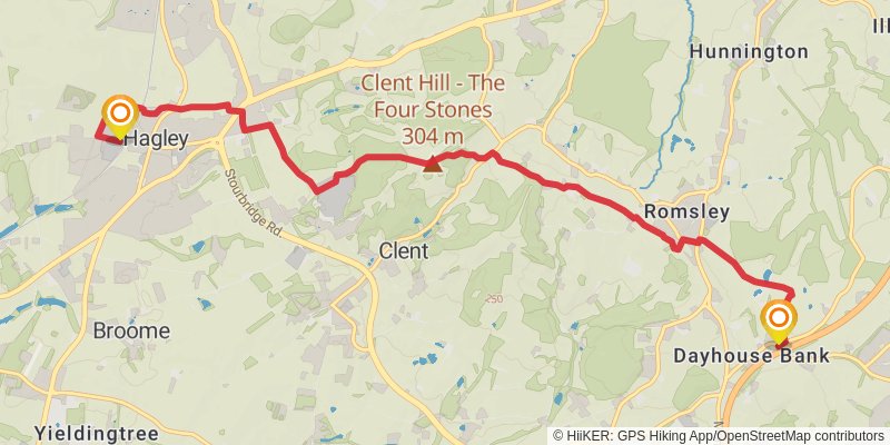 North Worcestershire 50 mile Loop stage 5 Map
