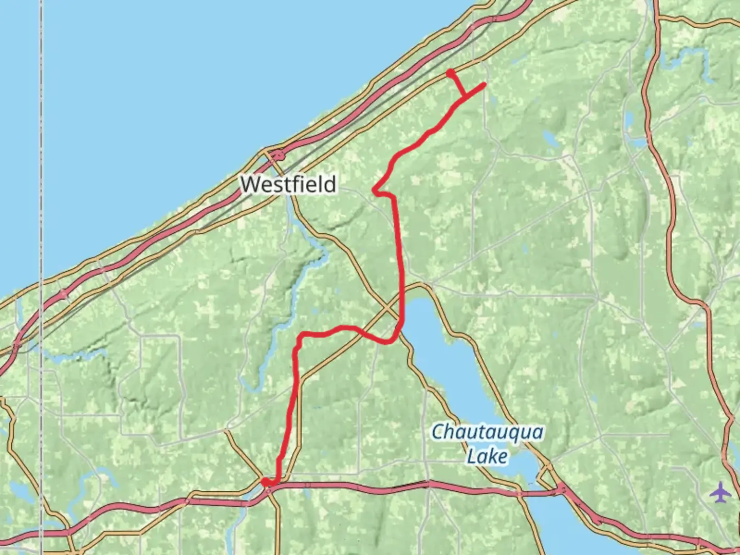 An image depicting the trail Chautauqua Area Recreational Trail and its surrounding area.
