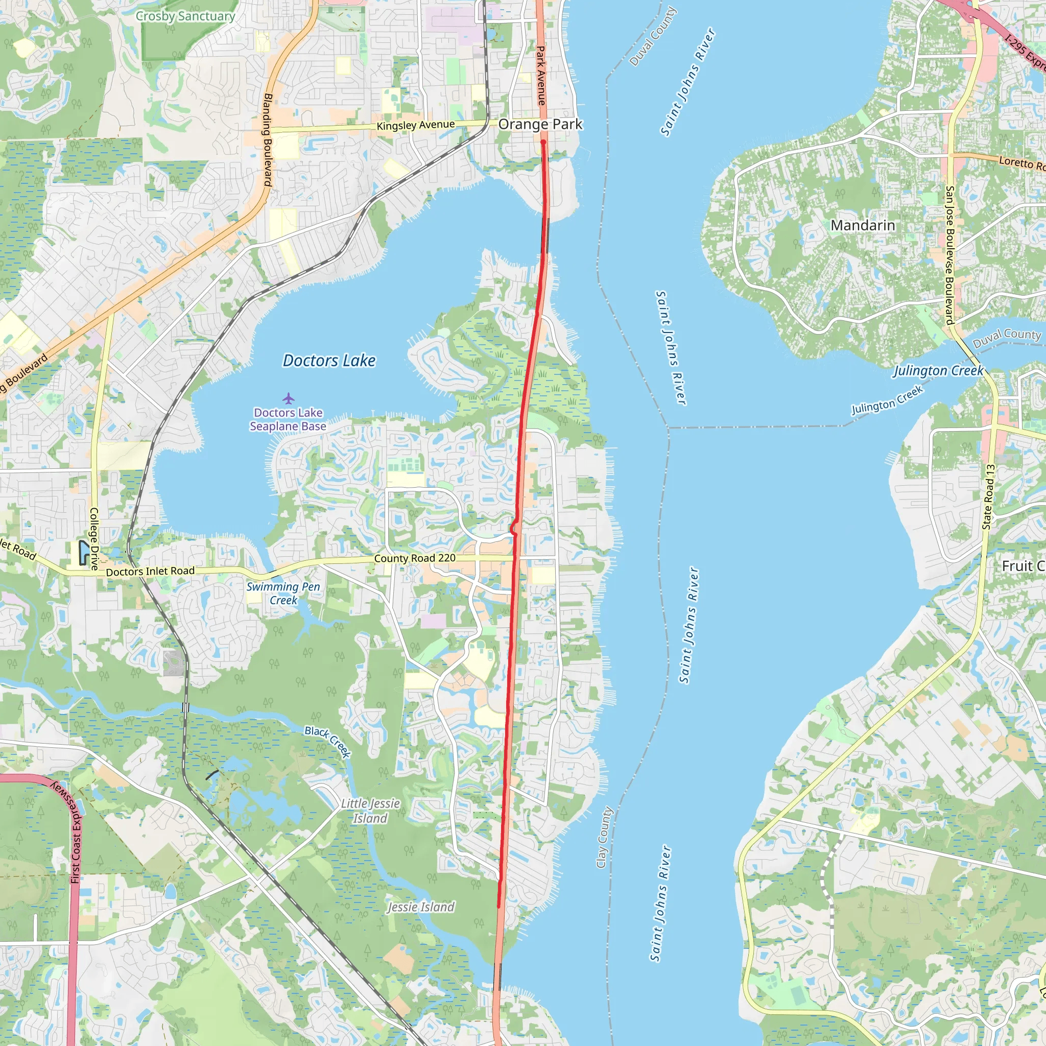 Black Creek Trail mobile static map
