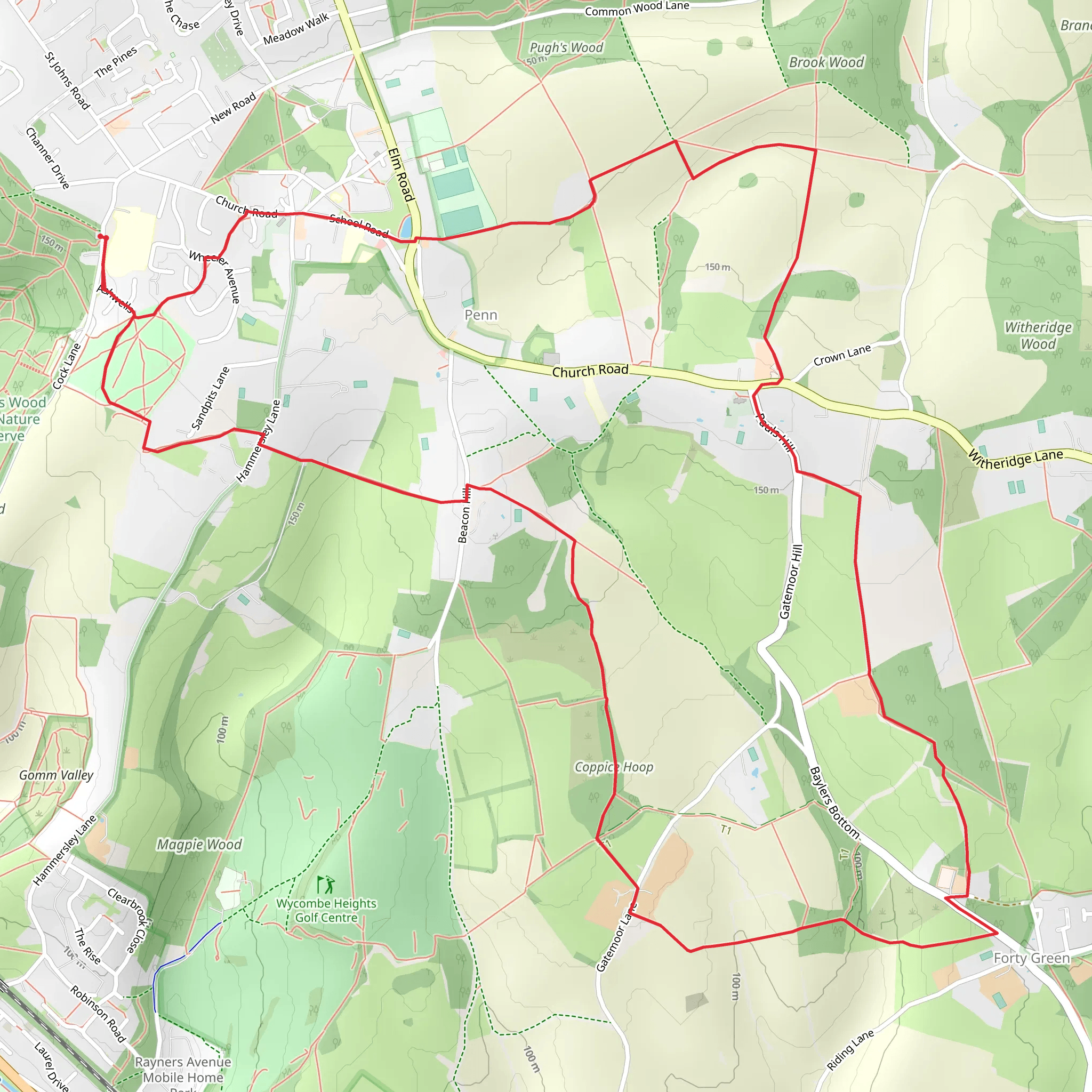 Coppice Hoop Loop mobile static map