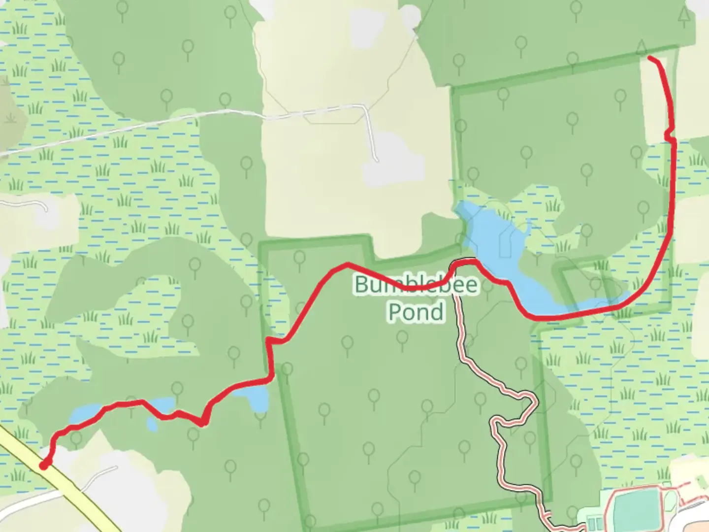 An image depicting the trail Hope's Path and Blanche's Path and its surrounding area.