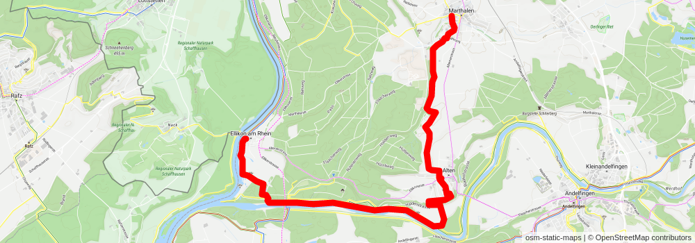 Around River Rhein from Marthalen stage 2 Map