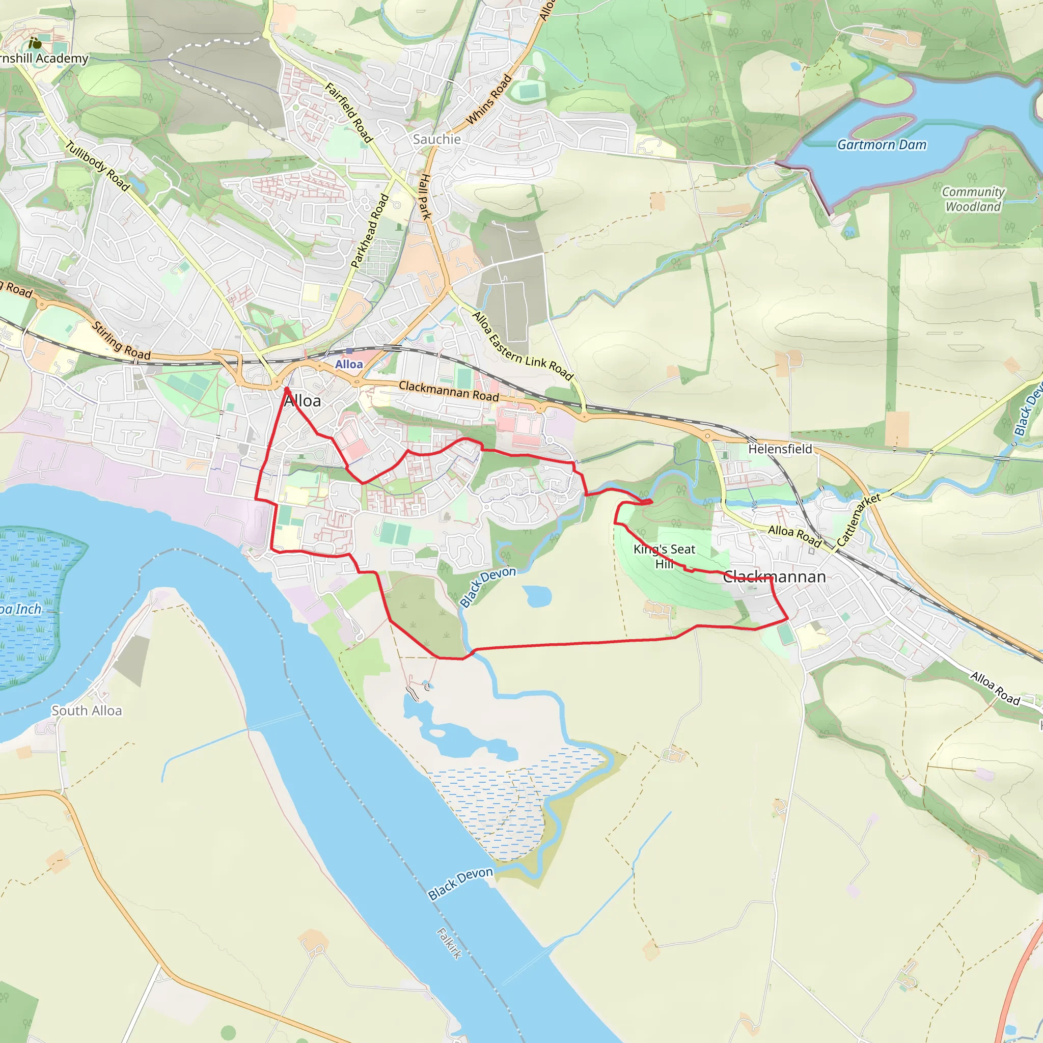 Alloa and Clackmannan Towers mobile static map