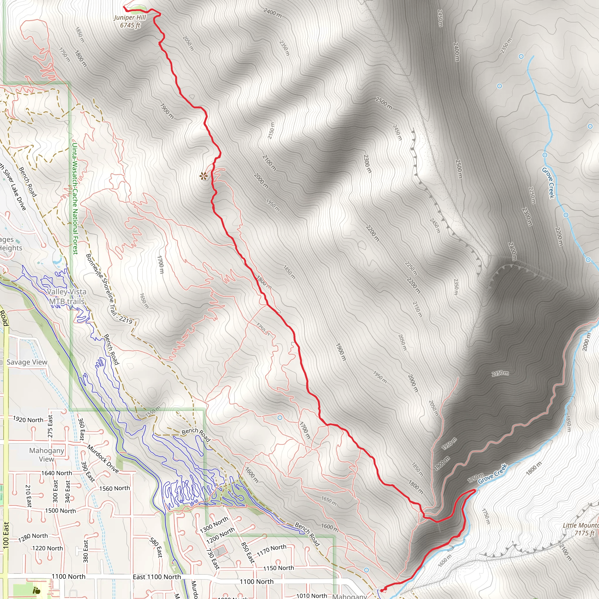 Juniper Hill via Mahogany Bench Trail mobile static map