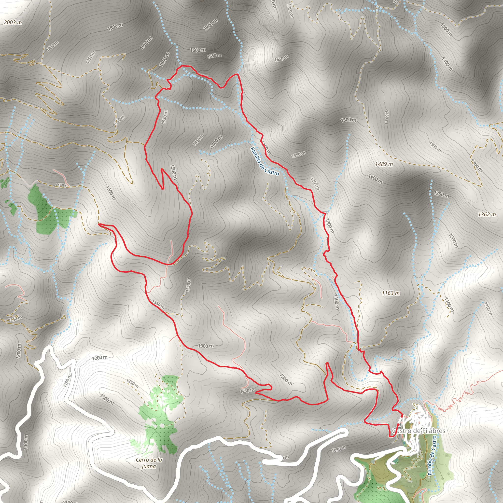 Castro de Filabres - Las Cristaleras PR A 322 mobile static map