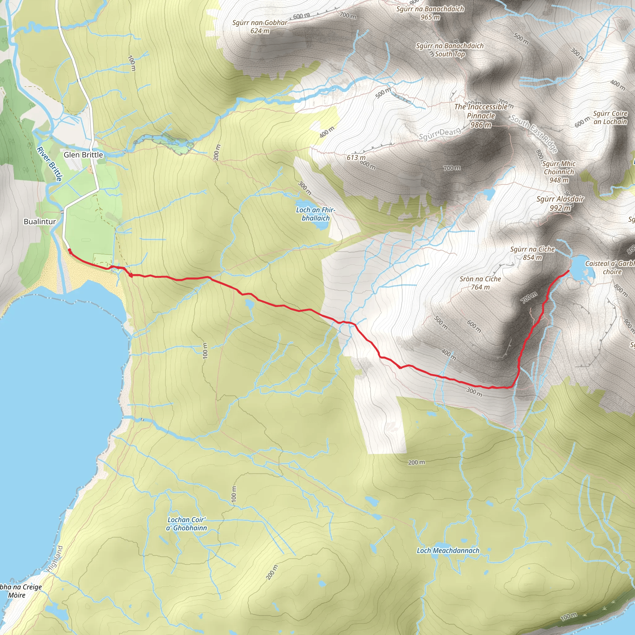 Loch Coir' a' Ghrunnda Walk mobile static map