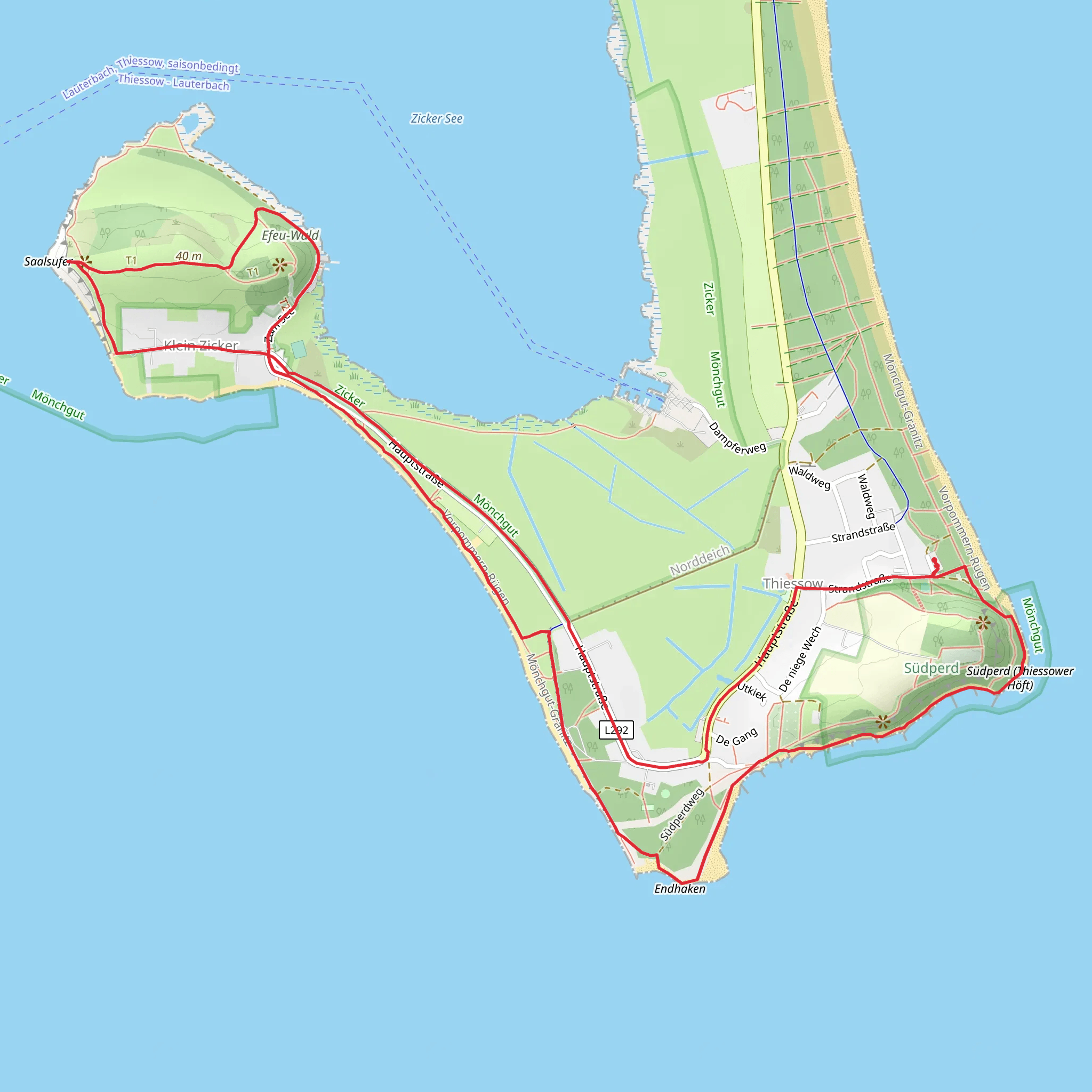 Efeu Wald, Klein Zicker from Thiessow mobile static map