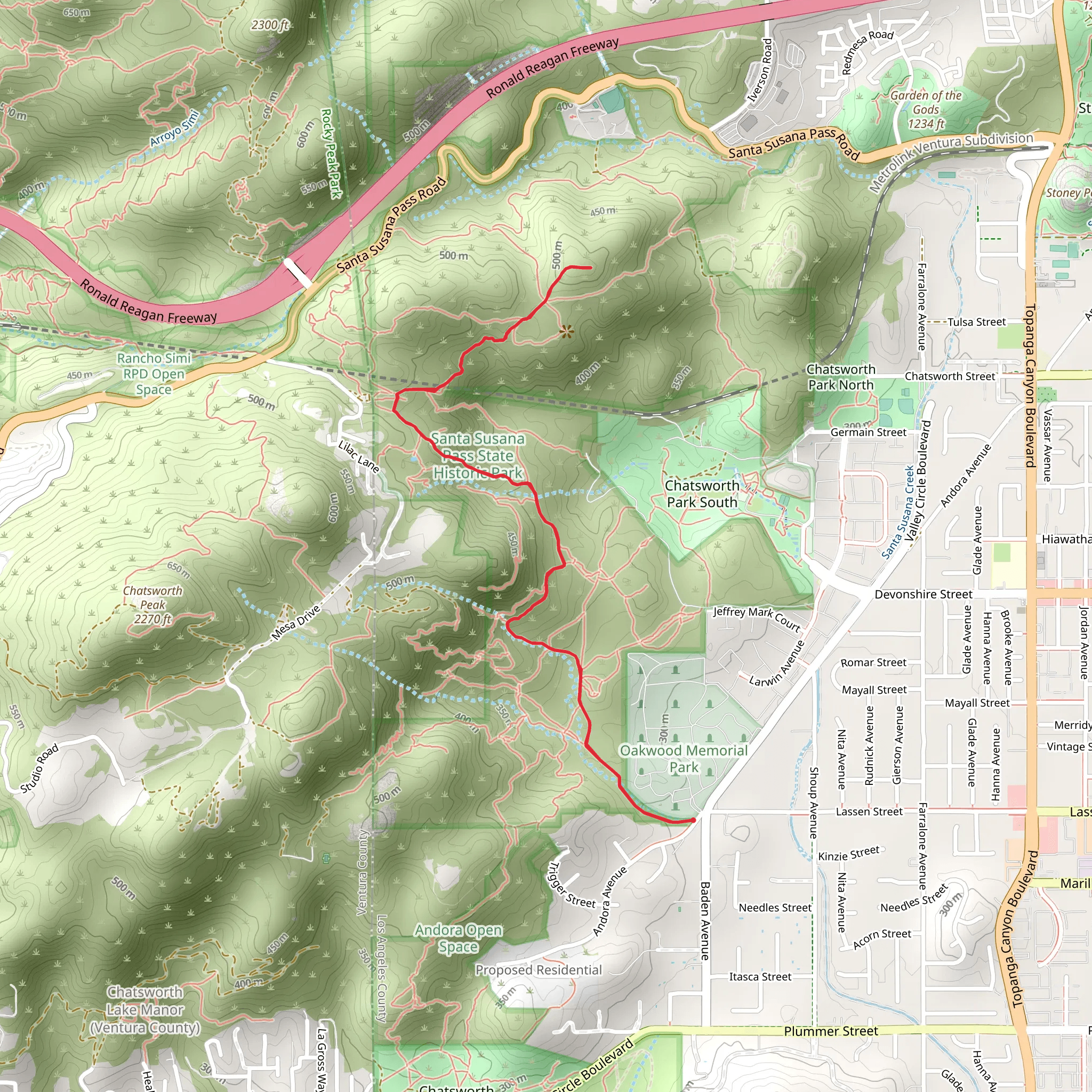 Mattingly and Andora Trail mobile static map
