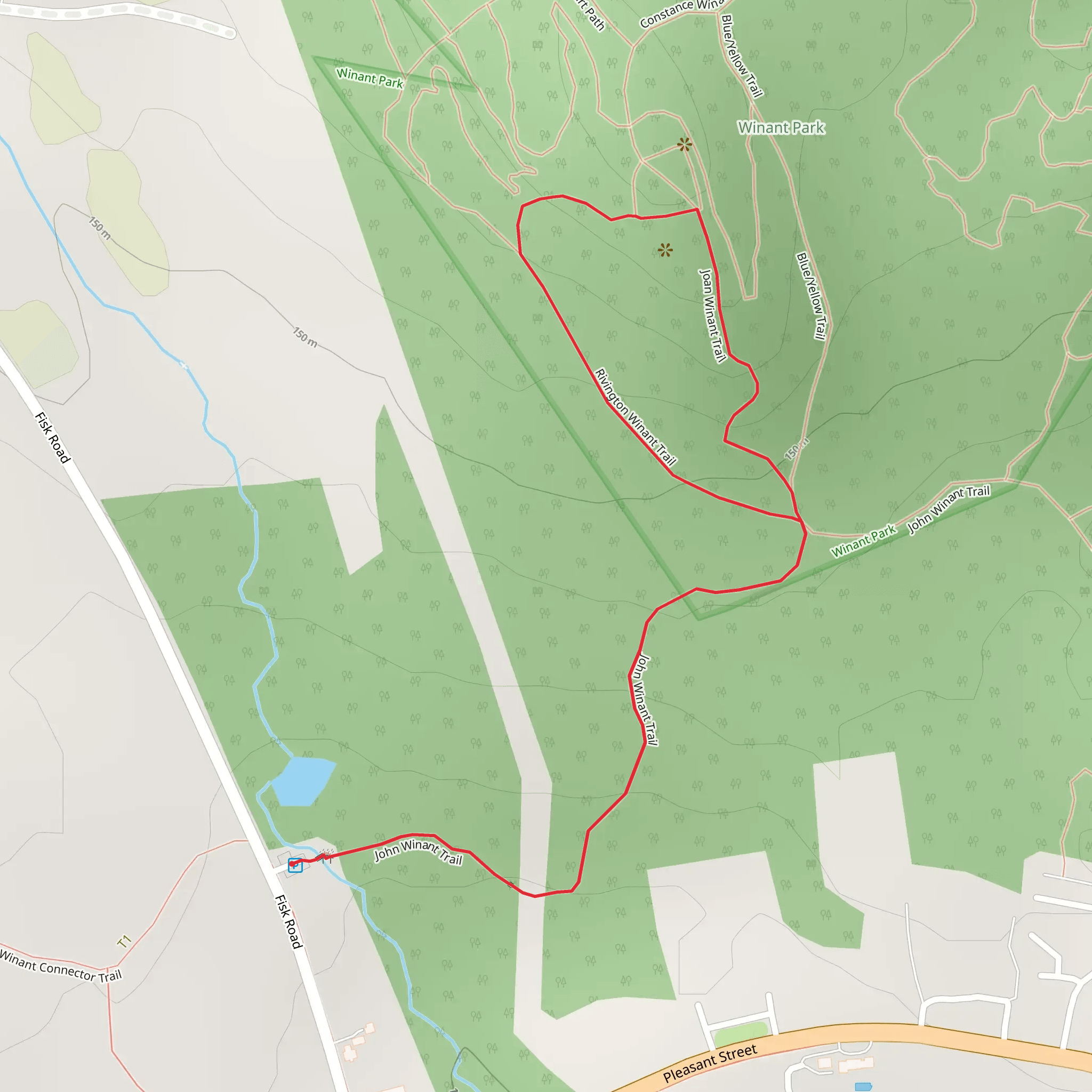 John Winant Trail and Rivington Winant Trail mobile static map