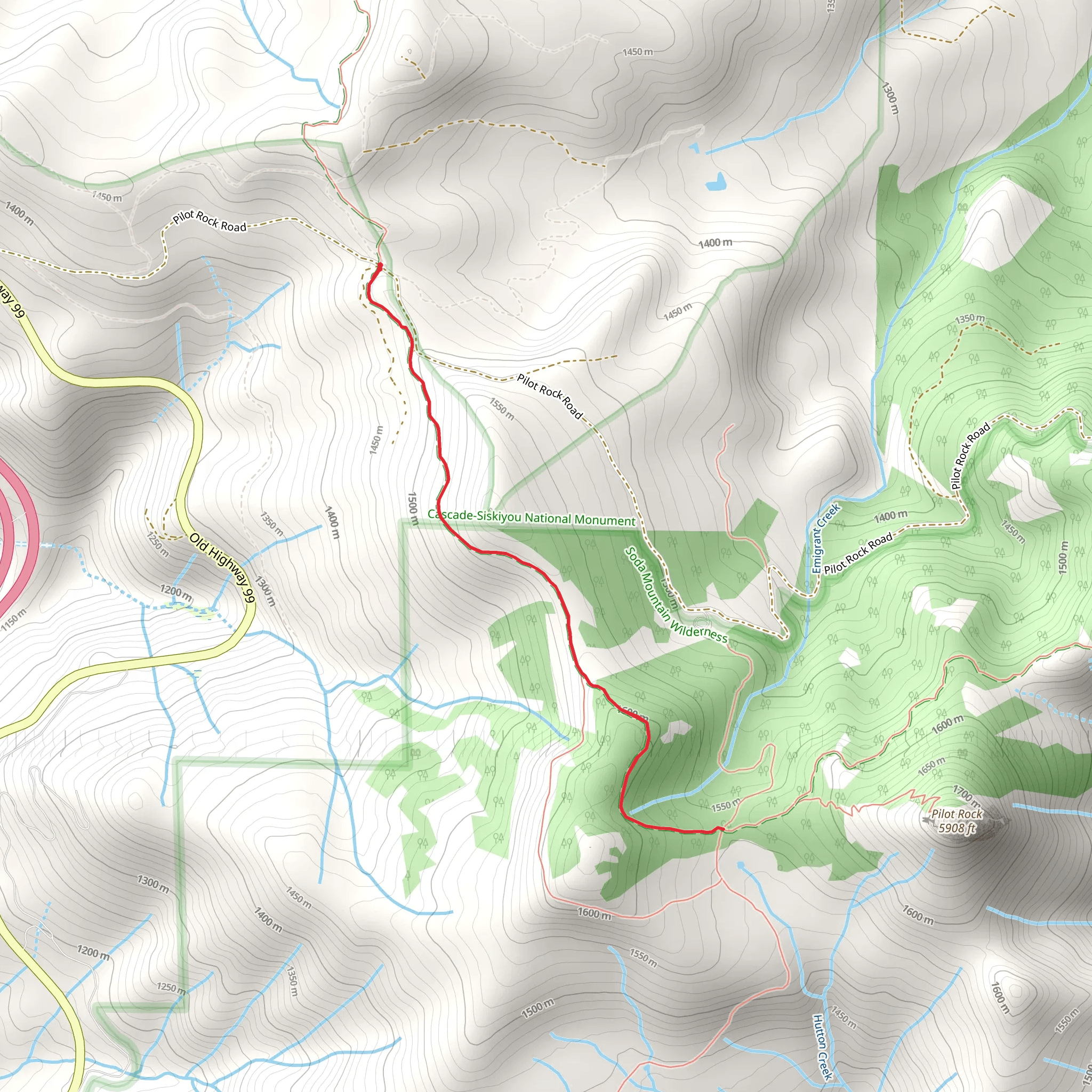 Pacific Crest Trail and Ashland mobile static map