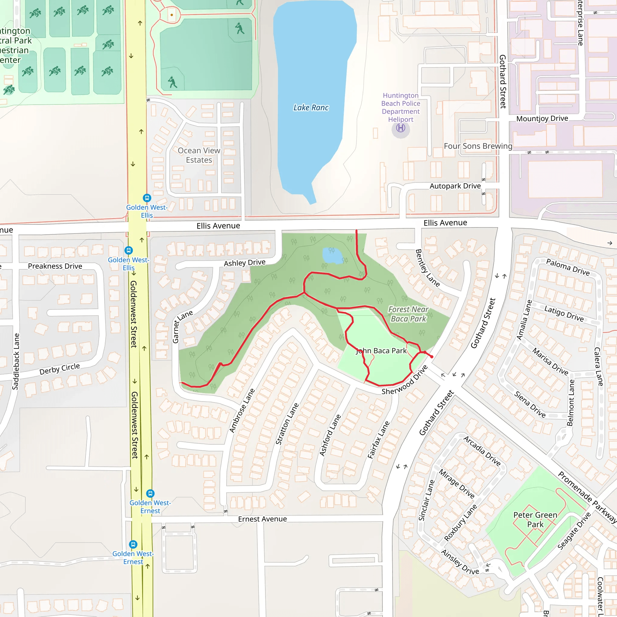 John Baca Park Loop mobile static map