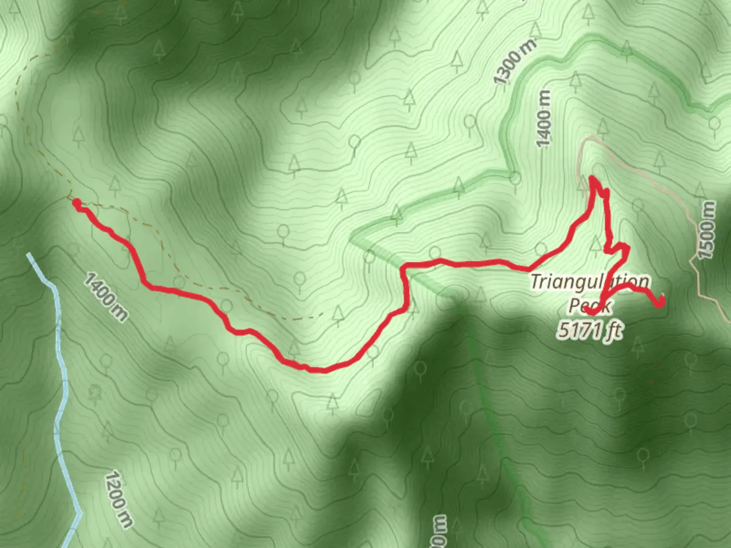 An image depicting the trail Boca Cave and Triangulation Peak Trail and its surrounding area.