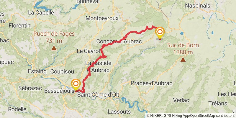 Camino Geneva-Saint Jean Pied du Port alt 2 Map