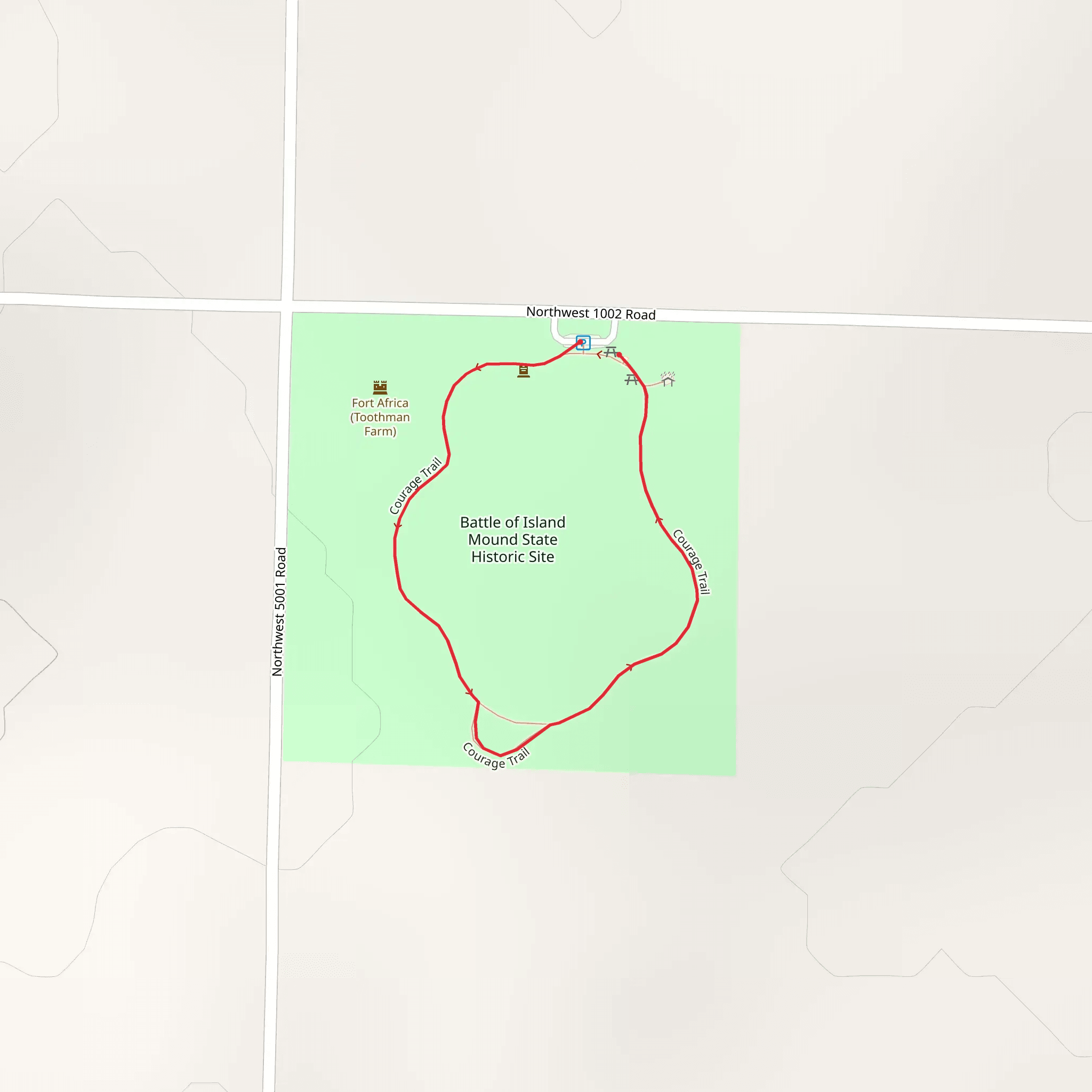Courage Loop Trail mobile static map