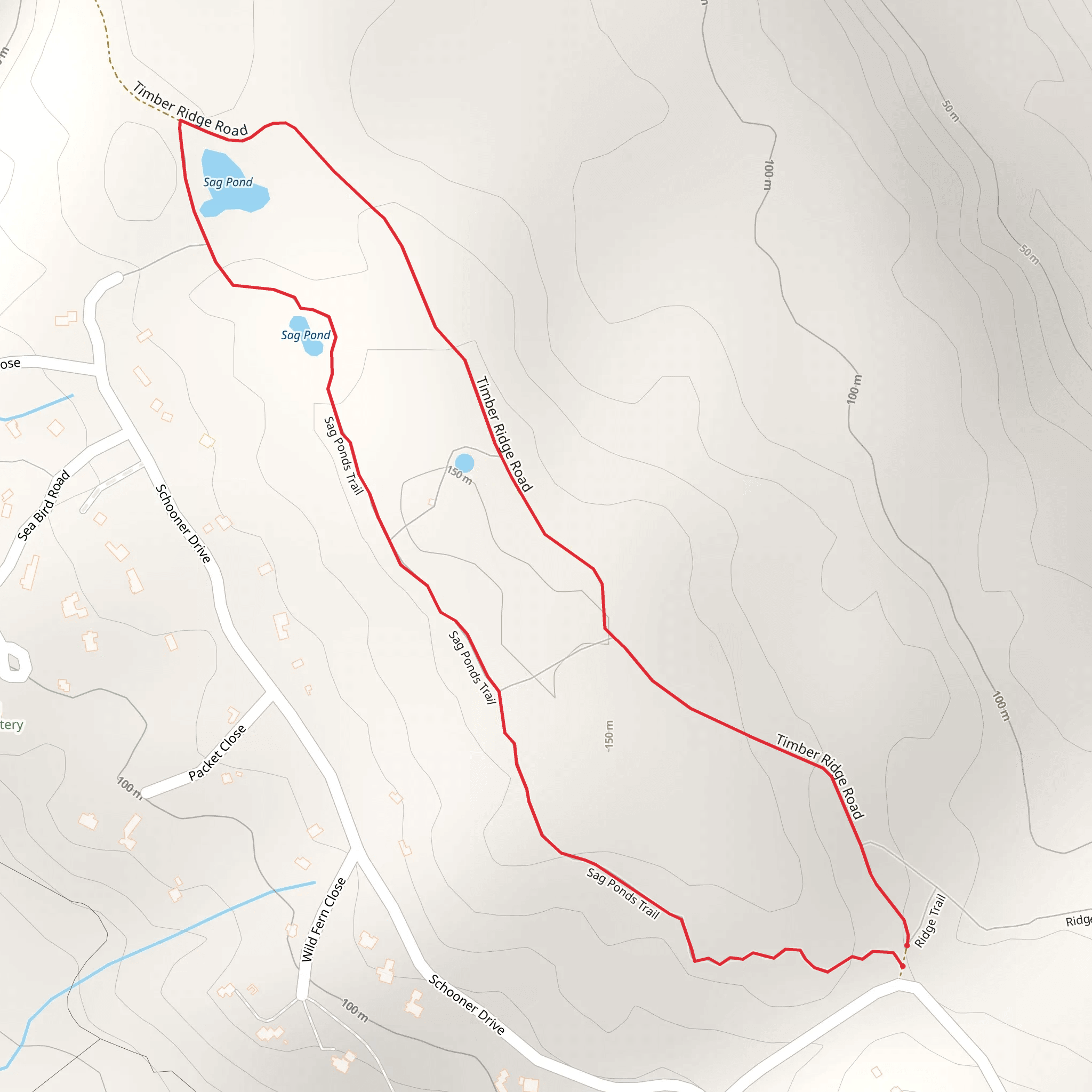 Sag Ponds Trail and Timber Ridge Road Loop mobile static map