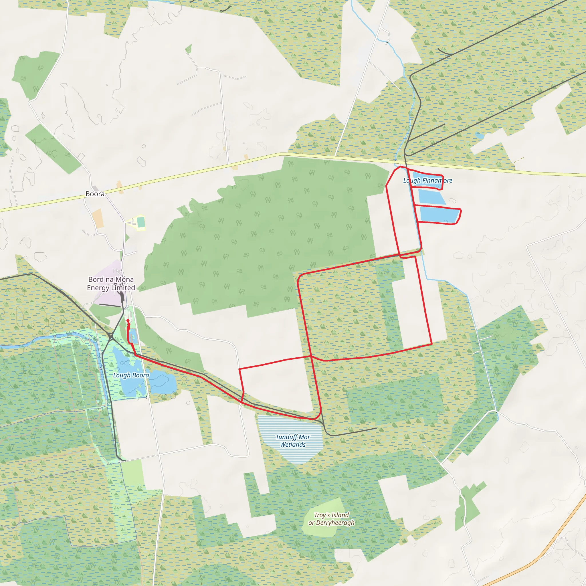 Lough Boora - Finnamore Lakes Route mobile static map