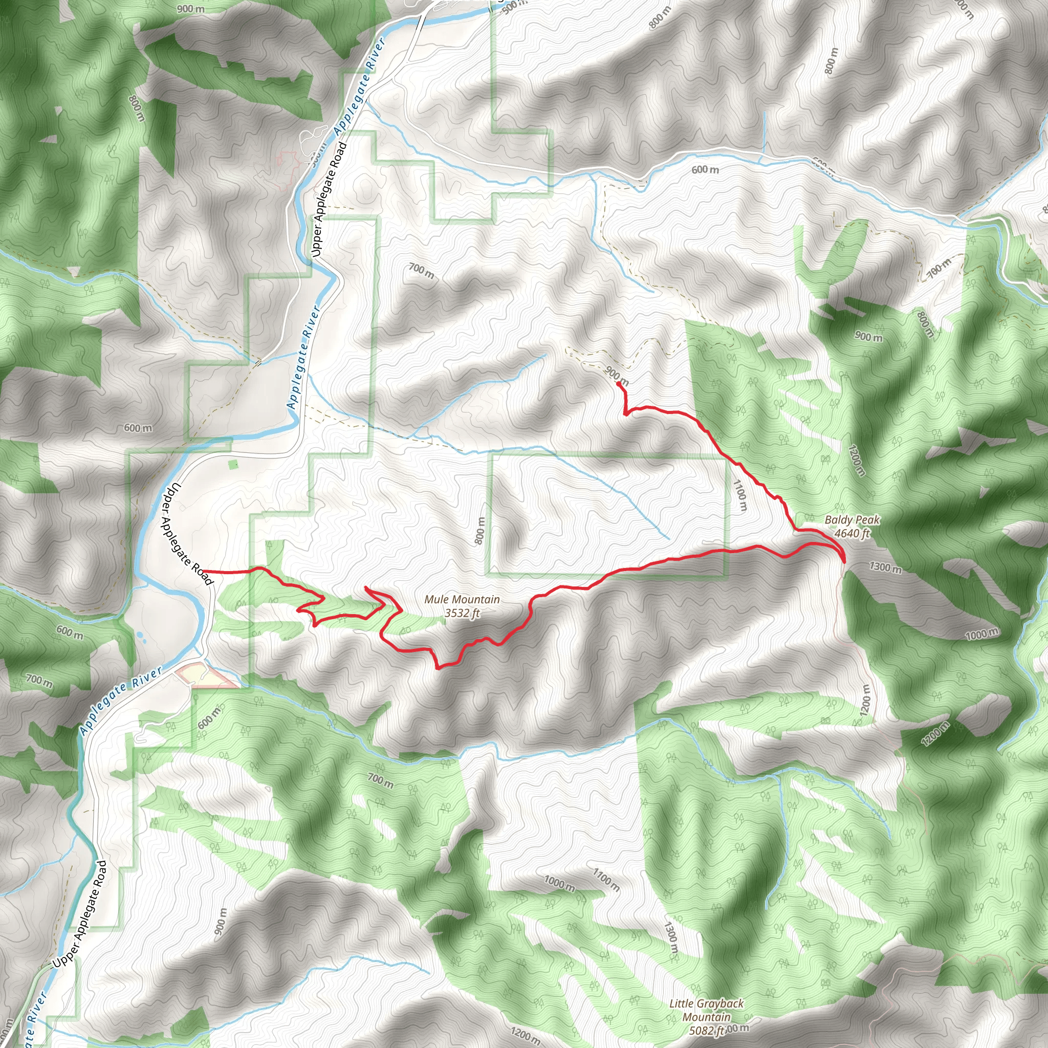 Baldy Peak - Mule Mountain Trail mobile static map