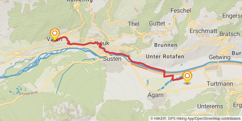 Camino Müstair-Geneva via Martigny stage 24 Map